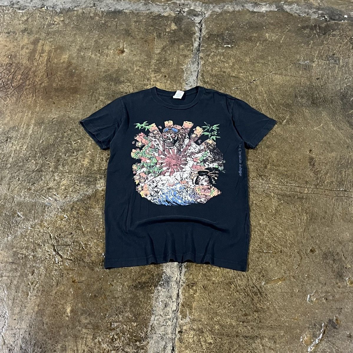 Ed Hardy × Japanese Brand × Vintage Crazy Ed Hardy Y2K Japanese Grunge Skater Style Tee Shirt Size US S / EU 44-46 / 1 - 1 Thumbnail