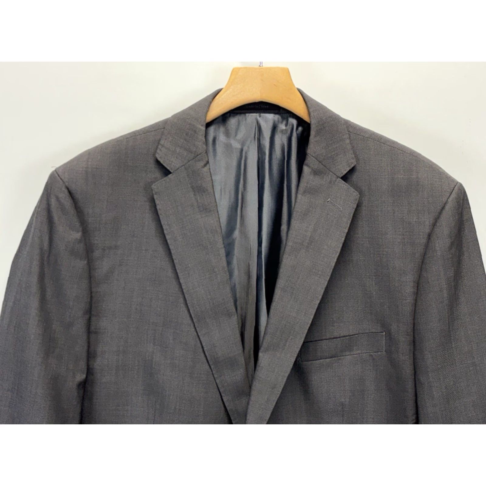 Calvin Klein Calvin Klein 2 Piece Suit Men Grey Wool 46R 40x29.5” Regular Two-Button Jacket Pants Career Mens Size 46R - 3 Thumbnail