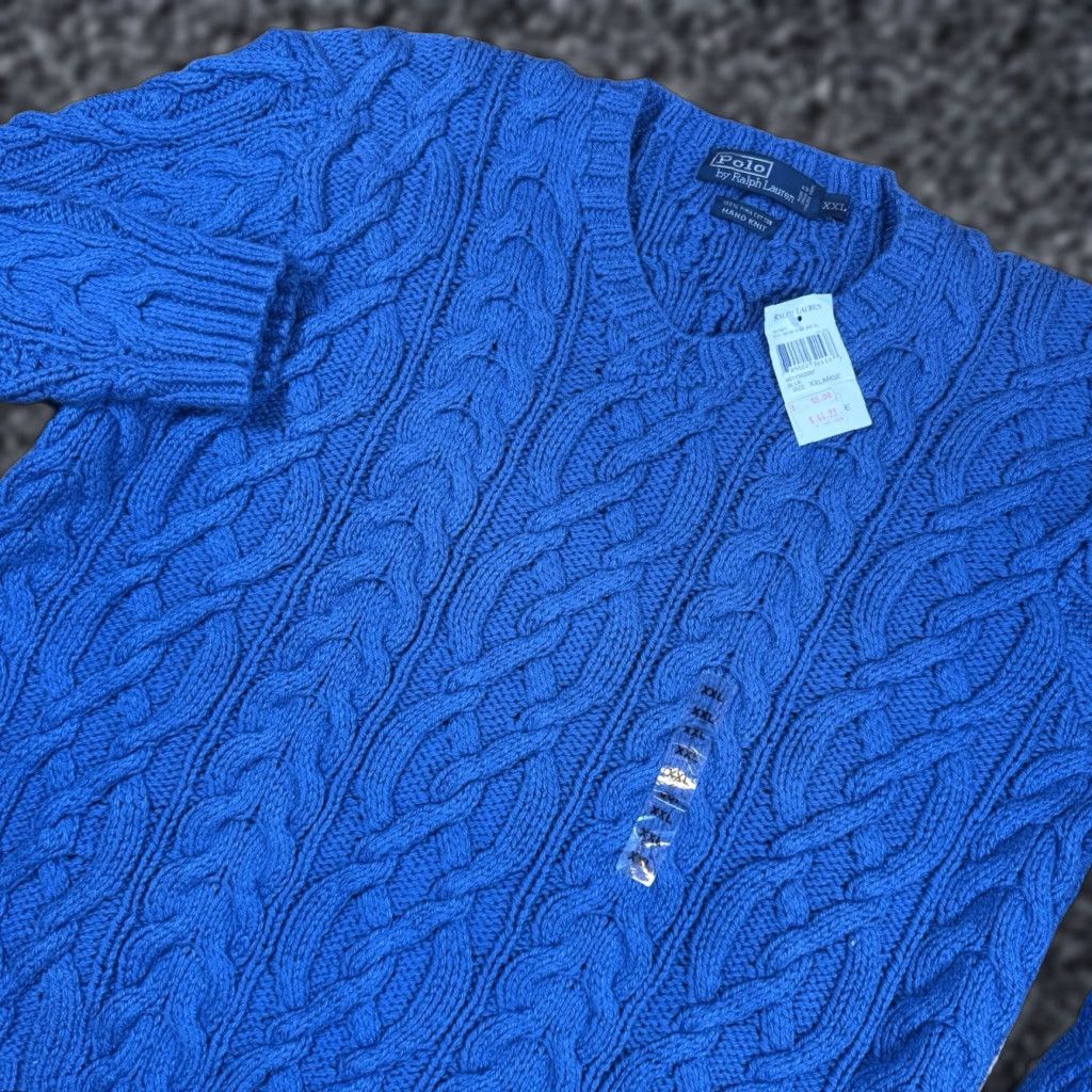 Ralph Lauren VINTAGE Polo Ralph Lauren Sweater Cable-Knit Pullover Mens XXL Blue NWT Hands Knit Heavy NWT Size US XXL / EU 58 / 5 - 1 Thumbnail