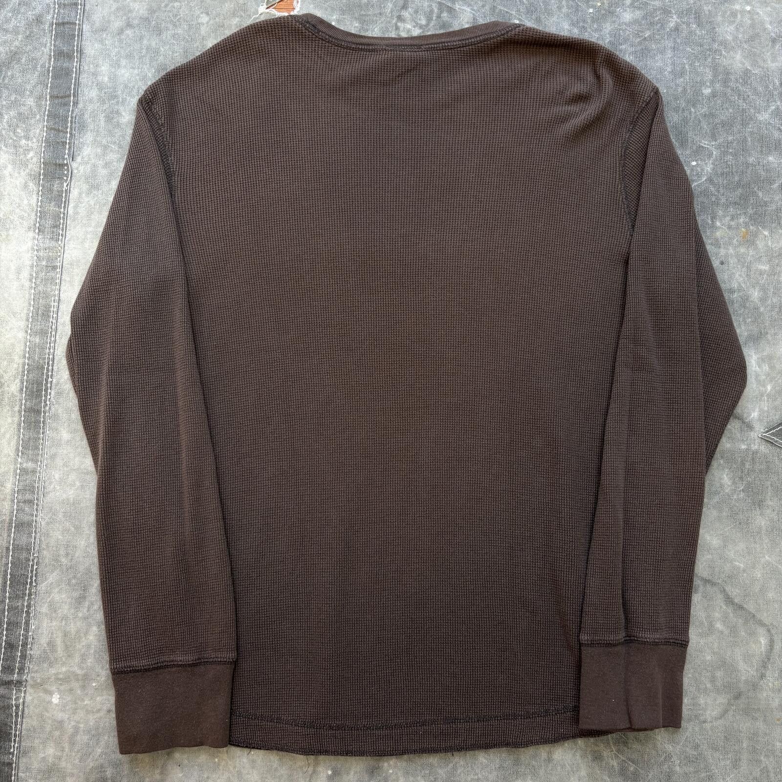 Mossimo Vintage Y2K Mossimo Chocolate Brown Grunge Thermal Shirt Size US L / EU 52-54 / 3 - 5 Thumbnail
