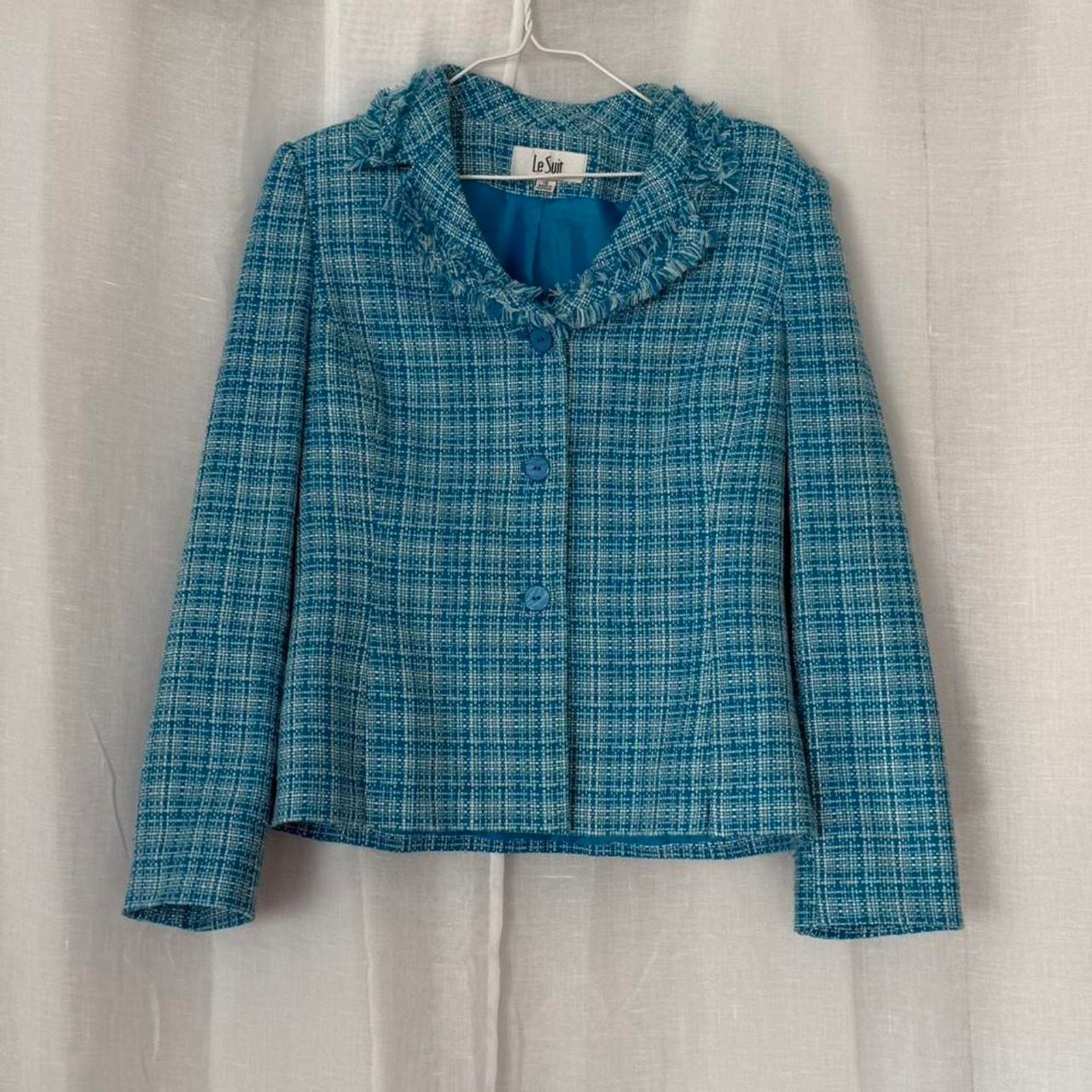 Vintage 💎 Vintage 90’s Le Suit Tweed Skirt Set 💎 Size L / US 10 / IT 46 - 6 Thumbnail