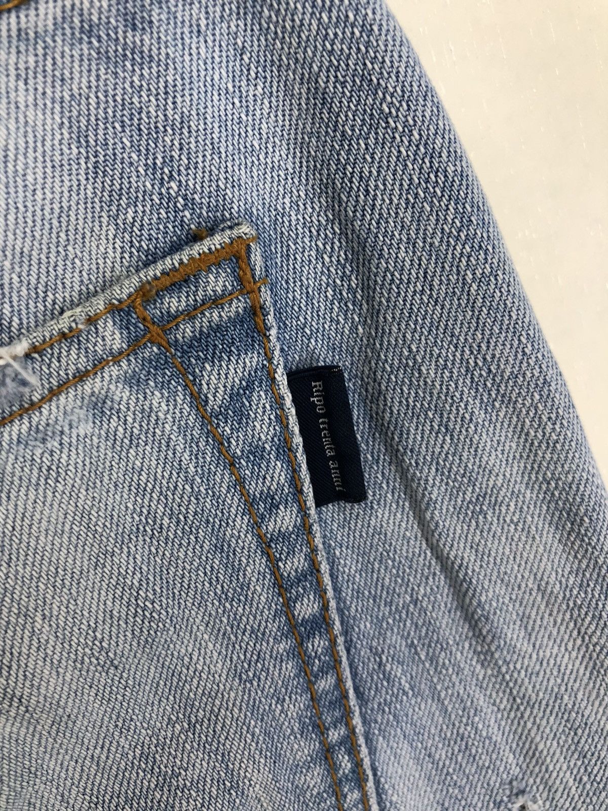 Japanese Brand Ripo Trenta Anni Distressed Light Wash Jeans Size US 32 / EU 48 - 13 Thumbnail