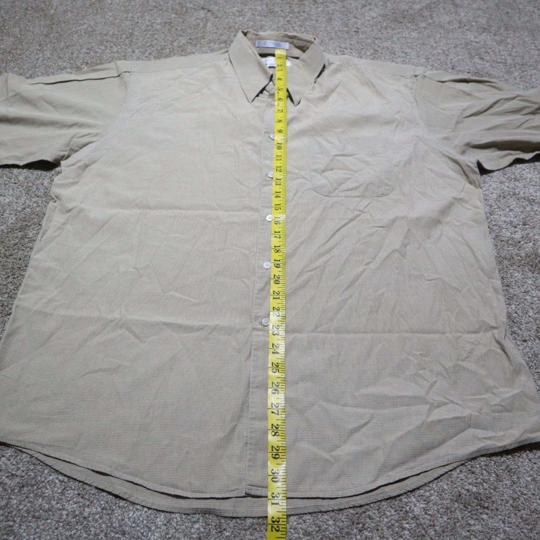 Perry Ellis VINTAGE Perry Ellis Shirt Adult Regular 17 34-35 Brown Cotton Button-Up Casual Mens Size US XL / EU 56 / 4 - 6 Thumbnail