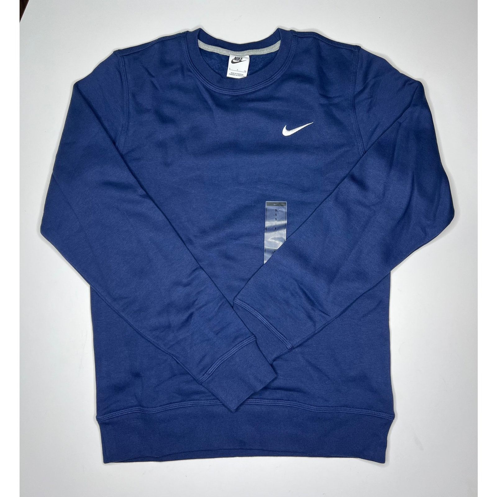 Nike Nike Solo Swoosh Sweatshirt Blue Brushed Fleece Crewneck Size US L / EU 52-54 / 3 - 1 Thumbnail