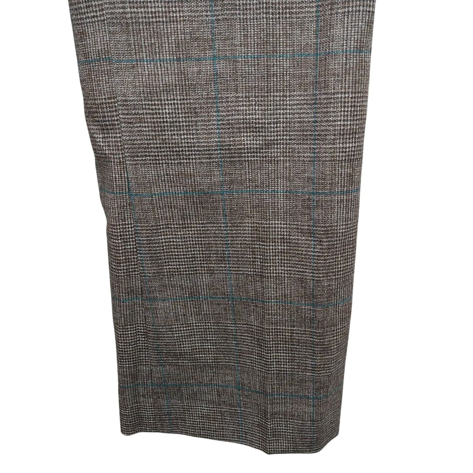 Escada Escada Plaid Dress Pants Wool Blend Women Size 30 Inch Brown Size 30" / US 8 / IT 44 - 3 Thumbnail