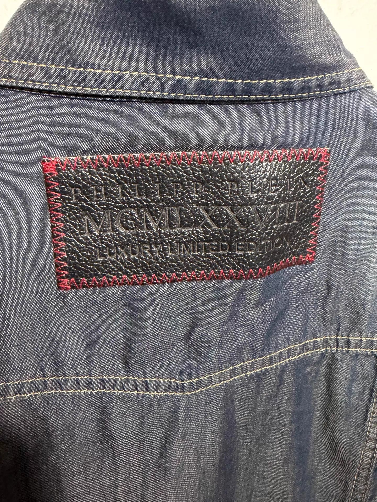 Philipp Plein Philipp Plein Slim Embroidered Denim Shirt L Size US L / EU 52-54 / 3 - 6 Thumbnail