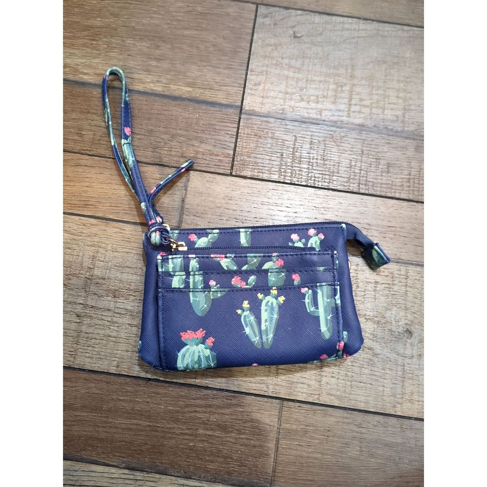 Vintage VINTAGE Arizona Blue Cactus Print Crossbody Purse Small Size ONE SIZE - 4 Thumbnail