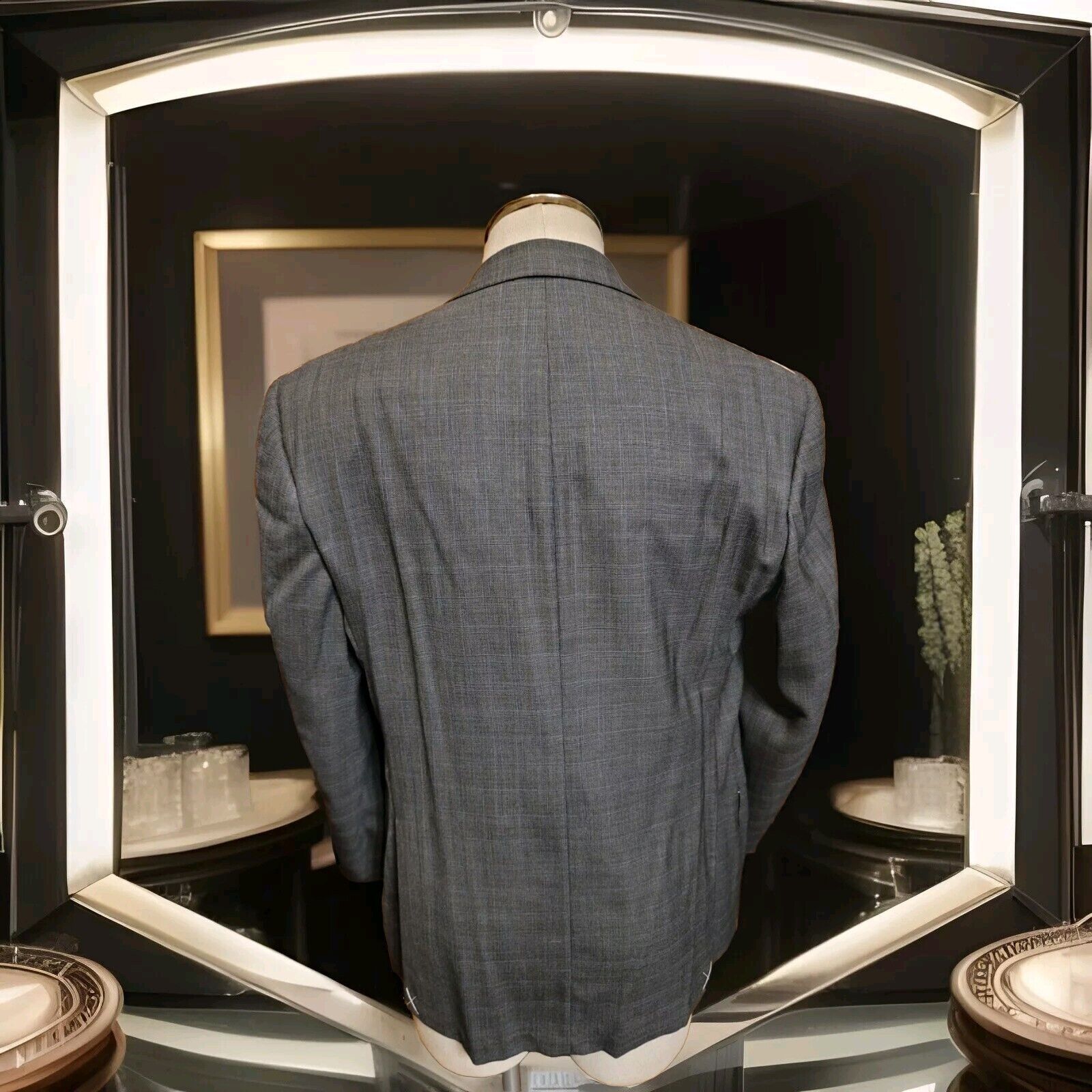 Oxxford Clothes Mens Size 40R Super 130 Wool Oxxford Navy Blue Blazer Size 40R - 3 Thumbnail