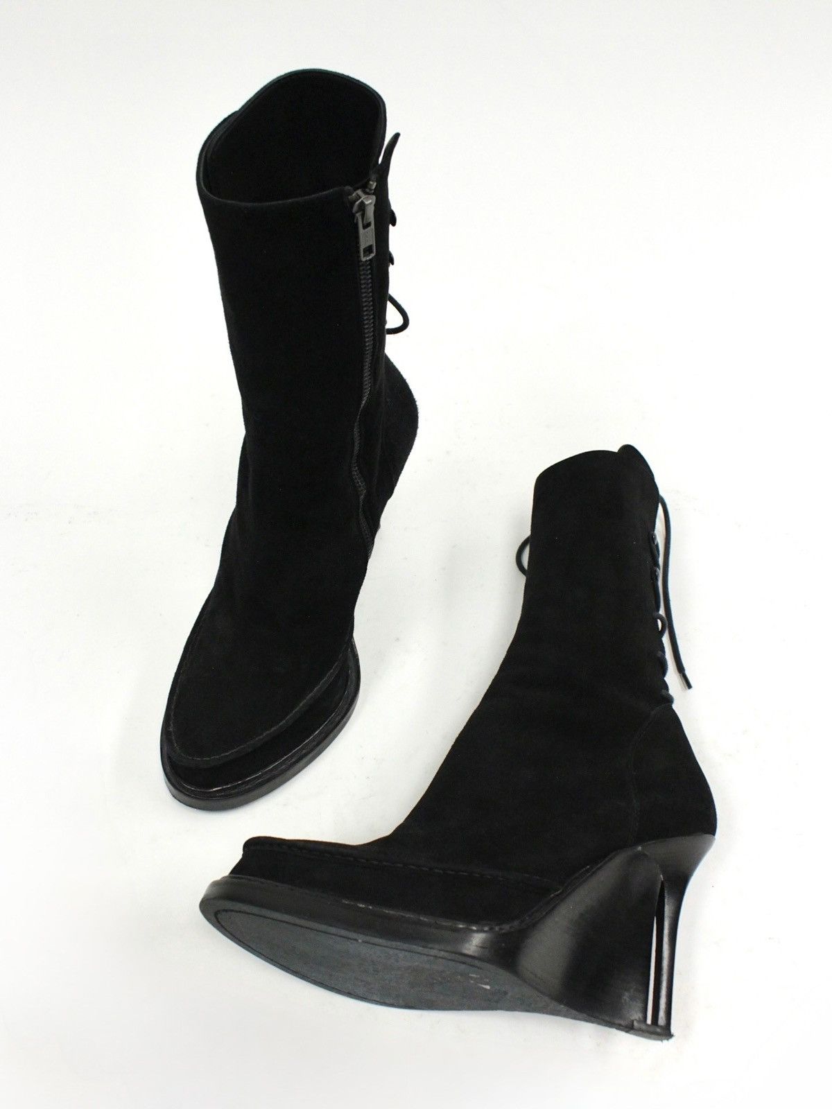 Ann Demeulemeester F/W10 Ann Demeulemeester Lace-Up Wedge Suede Boots Size US 9 / IT 39 - 4 Thumbnail