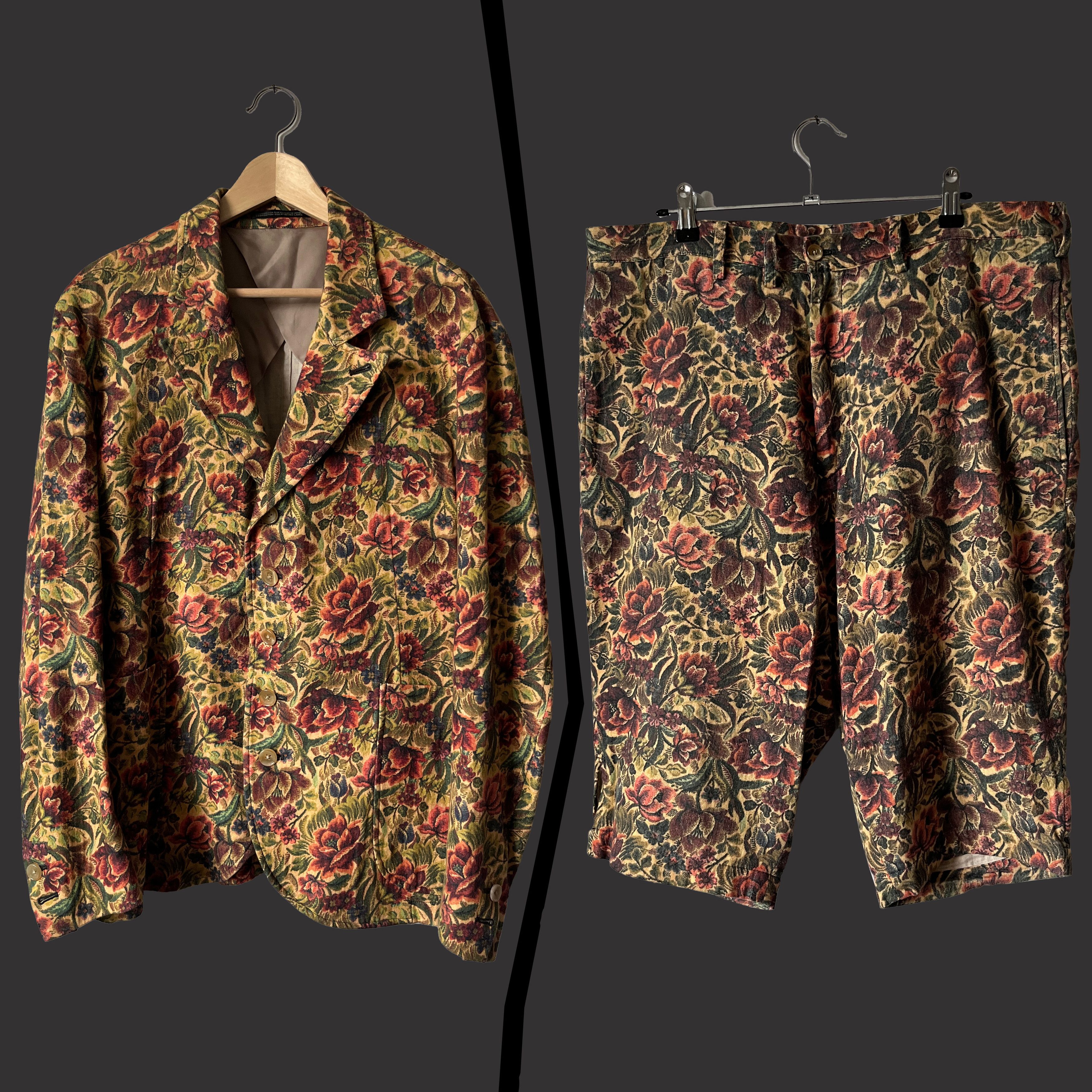 Yohji Yamamoto Pour Homme SS11 Flower Tapestry Print Suit Size US L / EU 52-54 / 3 - 1 Thumbnail