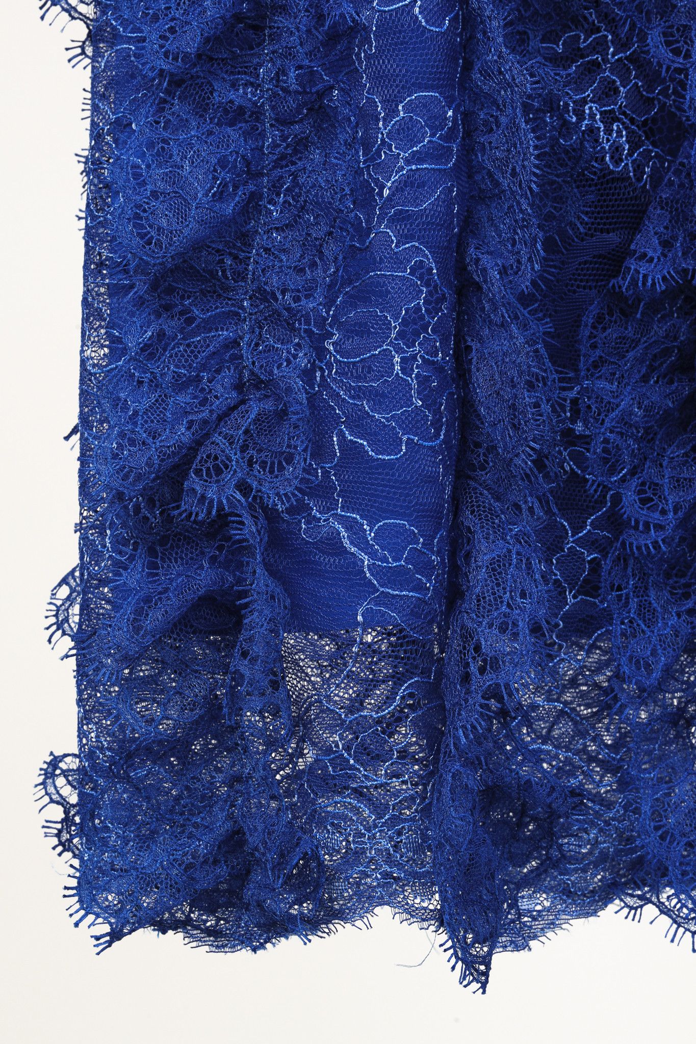 Givenchy Givenchy Cobalt-Blue Lace Ruffle Sleeveless Dress Size S / US 4 / IT 40 - 8 Thumbnail