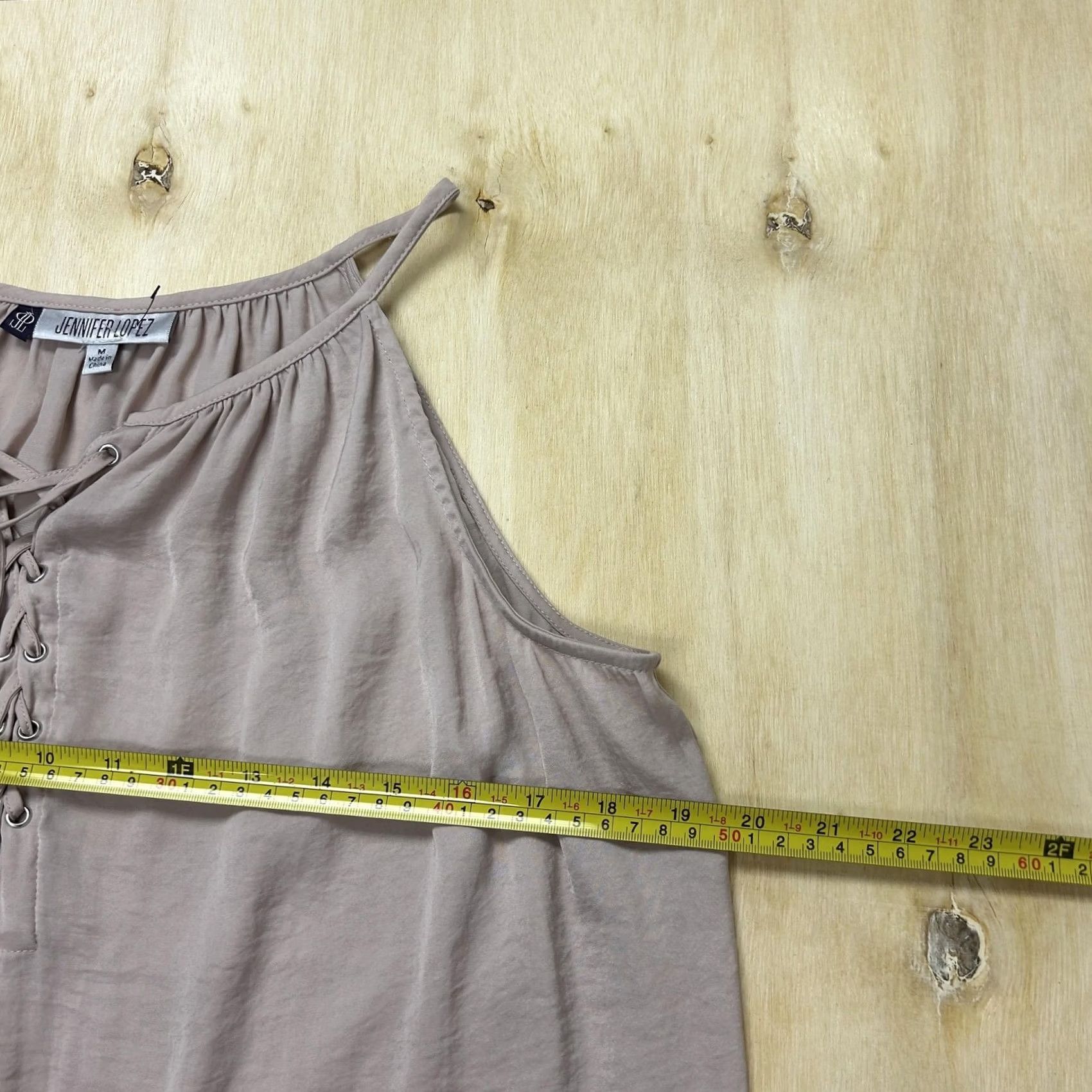 Vintage Jennifer Lopez Tank Top Womens Medium Beige Lace Up Halter Camisole Sleeveless Size M / US 6-8 / IT 42-44 - 5 Thumbnail