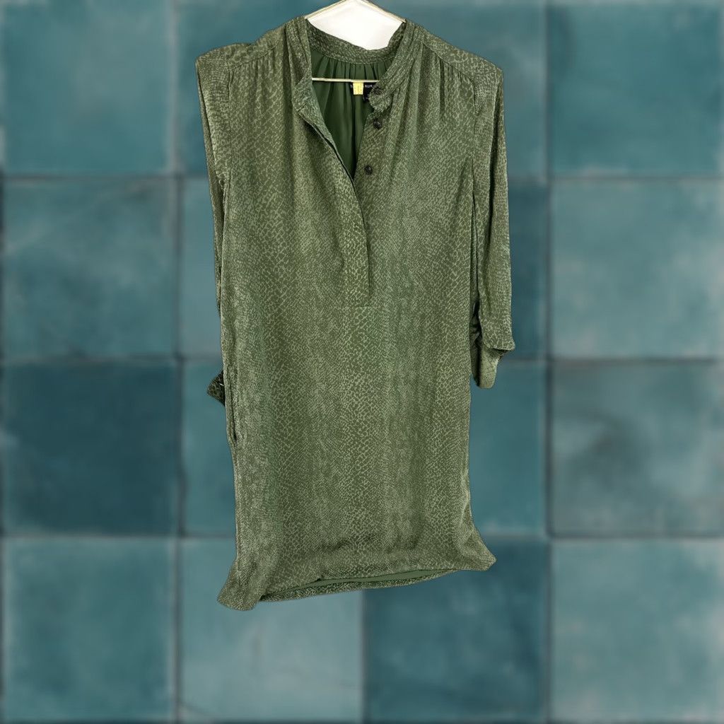 Banana Republic Banana Republic Dress Women’s 2 Green Python Print Modest Sheath Knee Length Womens Size XS / US 0-2 / IT 36-38 - 1 Thumbnail