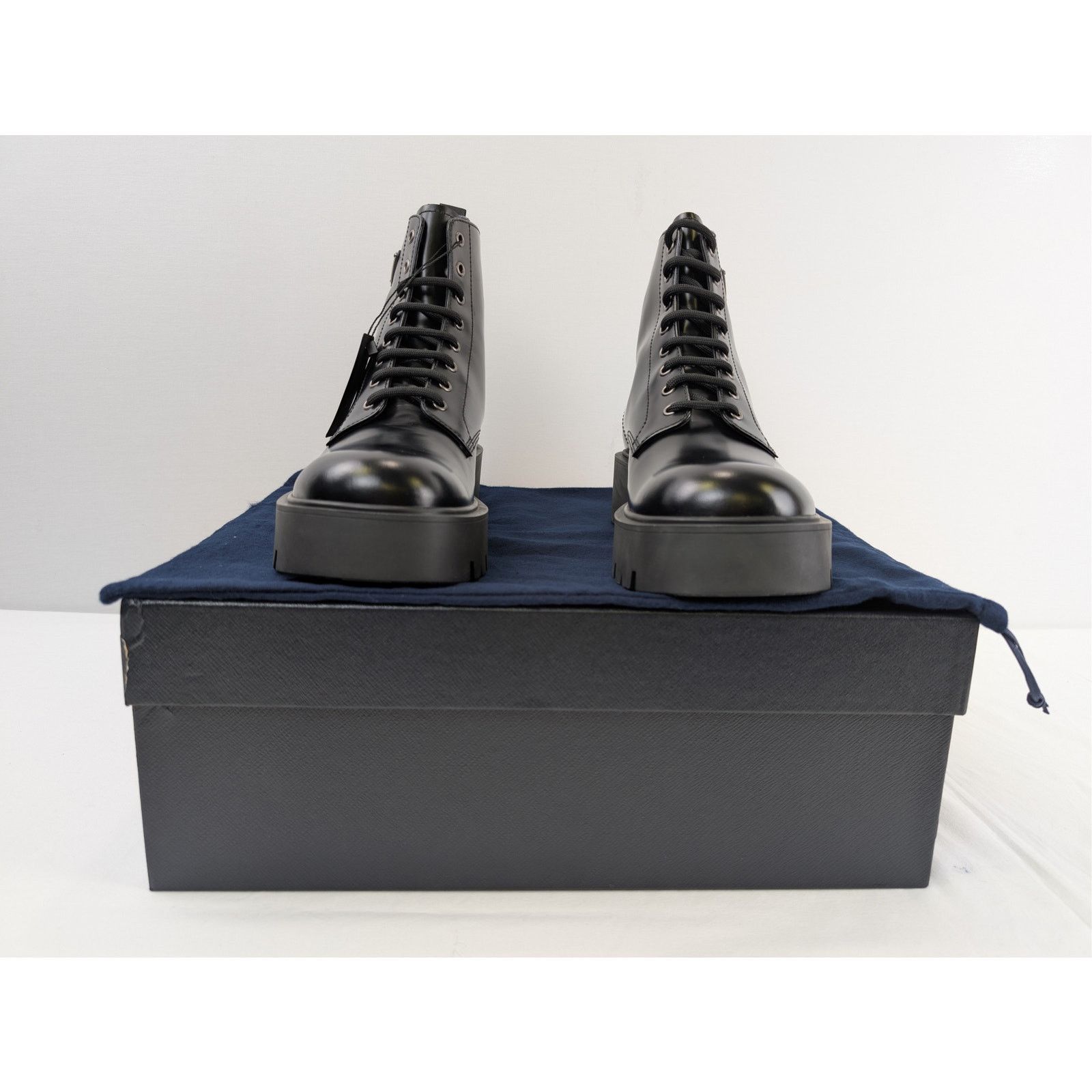 Prada o1rshd1 Monolith brushed leather and Re-Nylon boots in Black Size US 11.5 / EU 44-45 - 15 Thumbnail