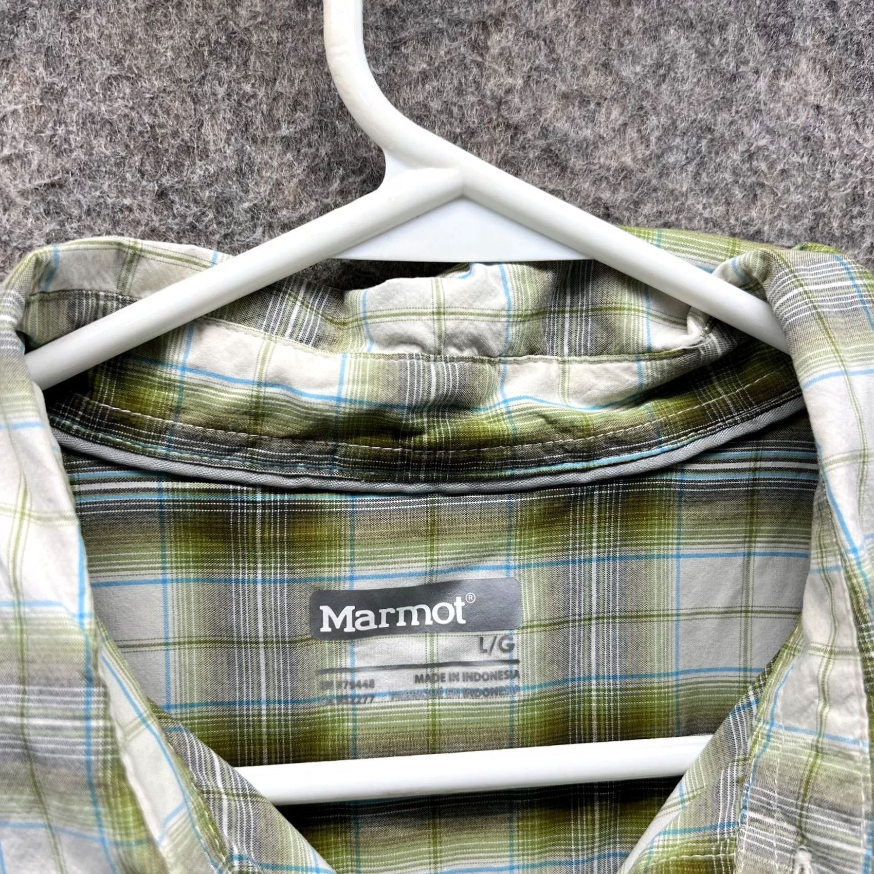 Marmot VINTAGE Marmot Shirt Mens L Green White Button Down Plaid Outdoors Checkered SCC 119 Size US L / EU 52-54 / 3 - 3 Thumbnail