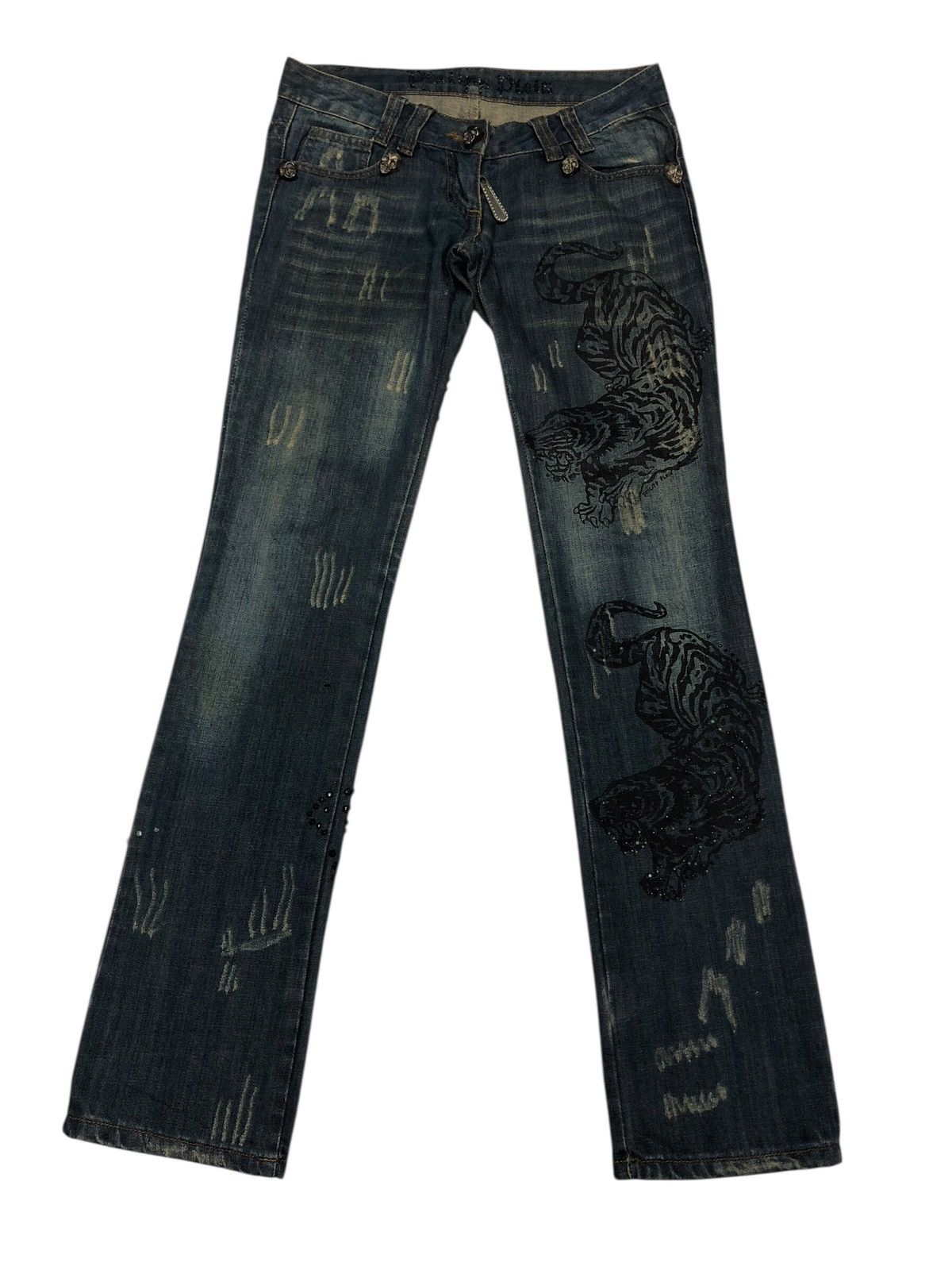 Philipp Plein RARE🔥OG PHILIPP PLEIN TIGER SKULL N CROSS EMBROIDERY JEANS Size 30" / US 8 / IT 44 - 1 Thumbnail