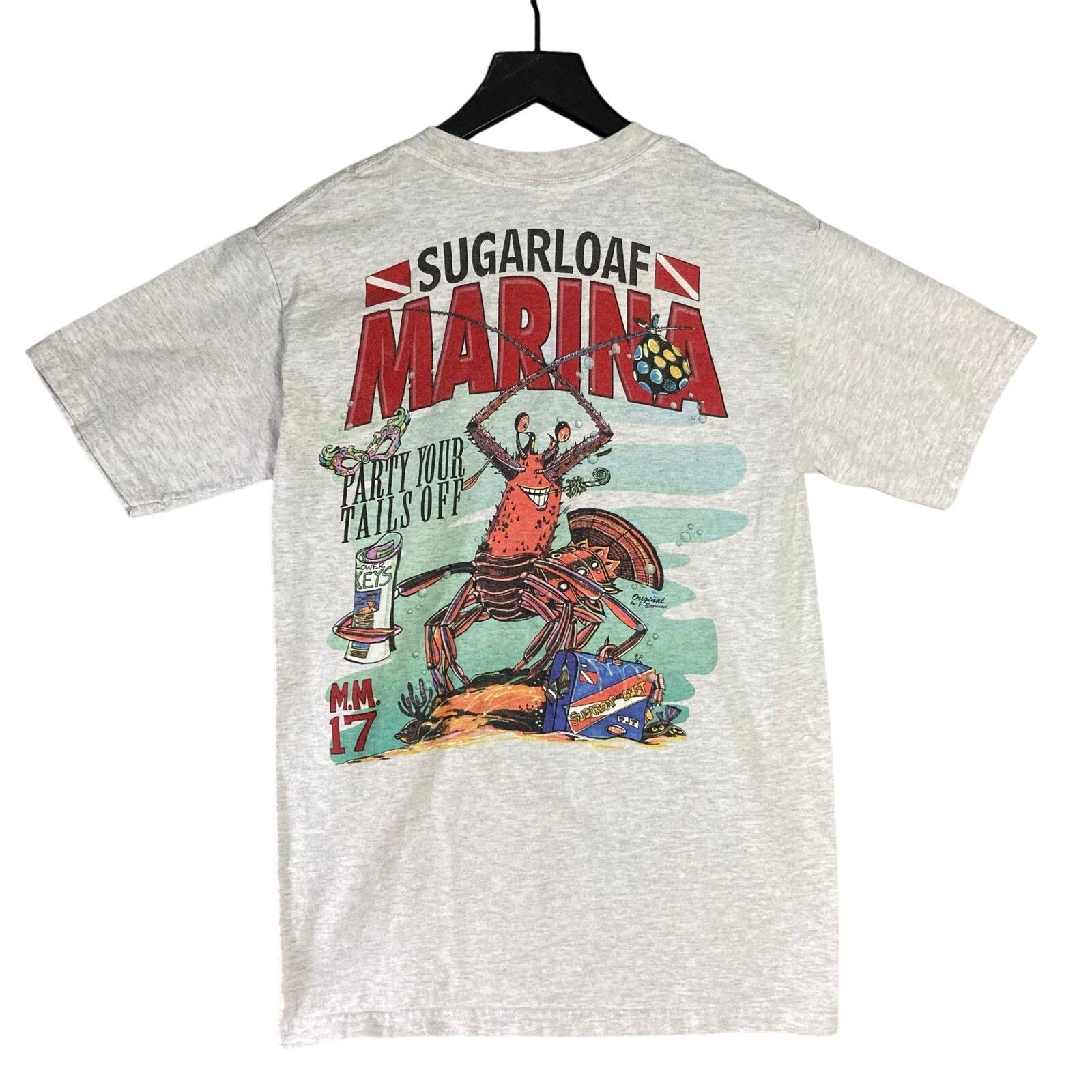 Vintage Sugarloaf Marina Bass Boat Men's Gray Graphic Tee S Size US S / EU 44-46 / 1 - 1 Thumbnail