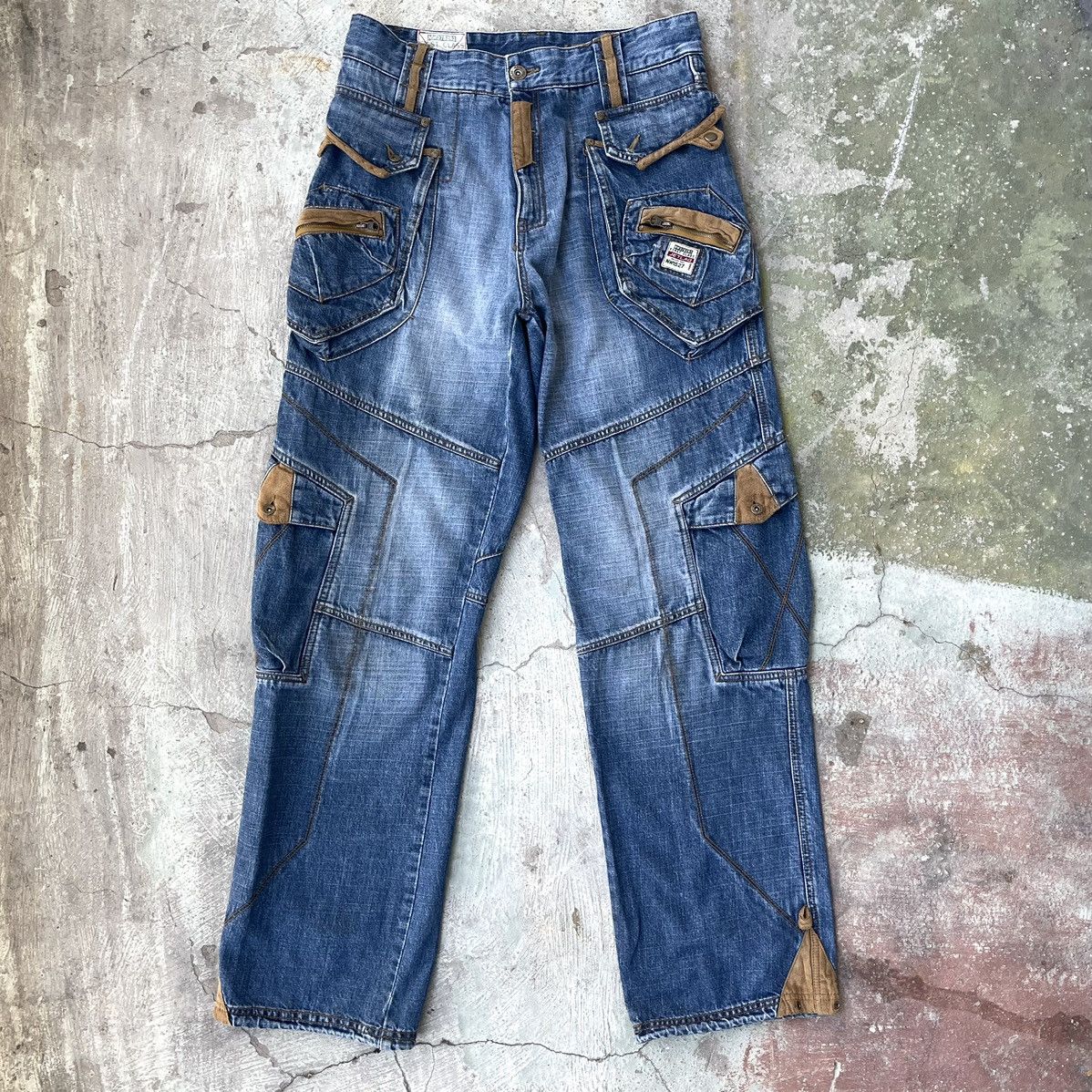 Vintage jetlag Bondage Cargo Jeans Japanese Style Y2K