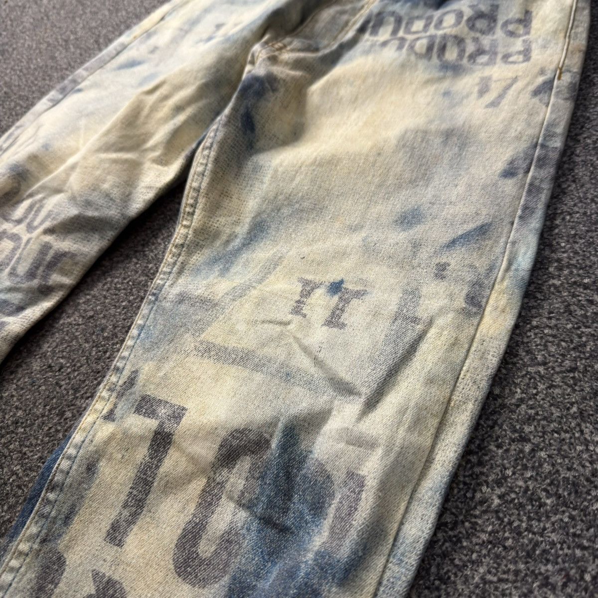 Le Grande Bleu (L.G.B.) 🇯🇵 Archive LGB x Beams Over Print Drop Punk Distressed Pants Size US 30 / EU 46 - 6 Thumbnail