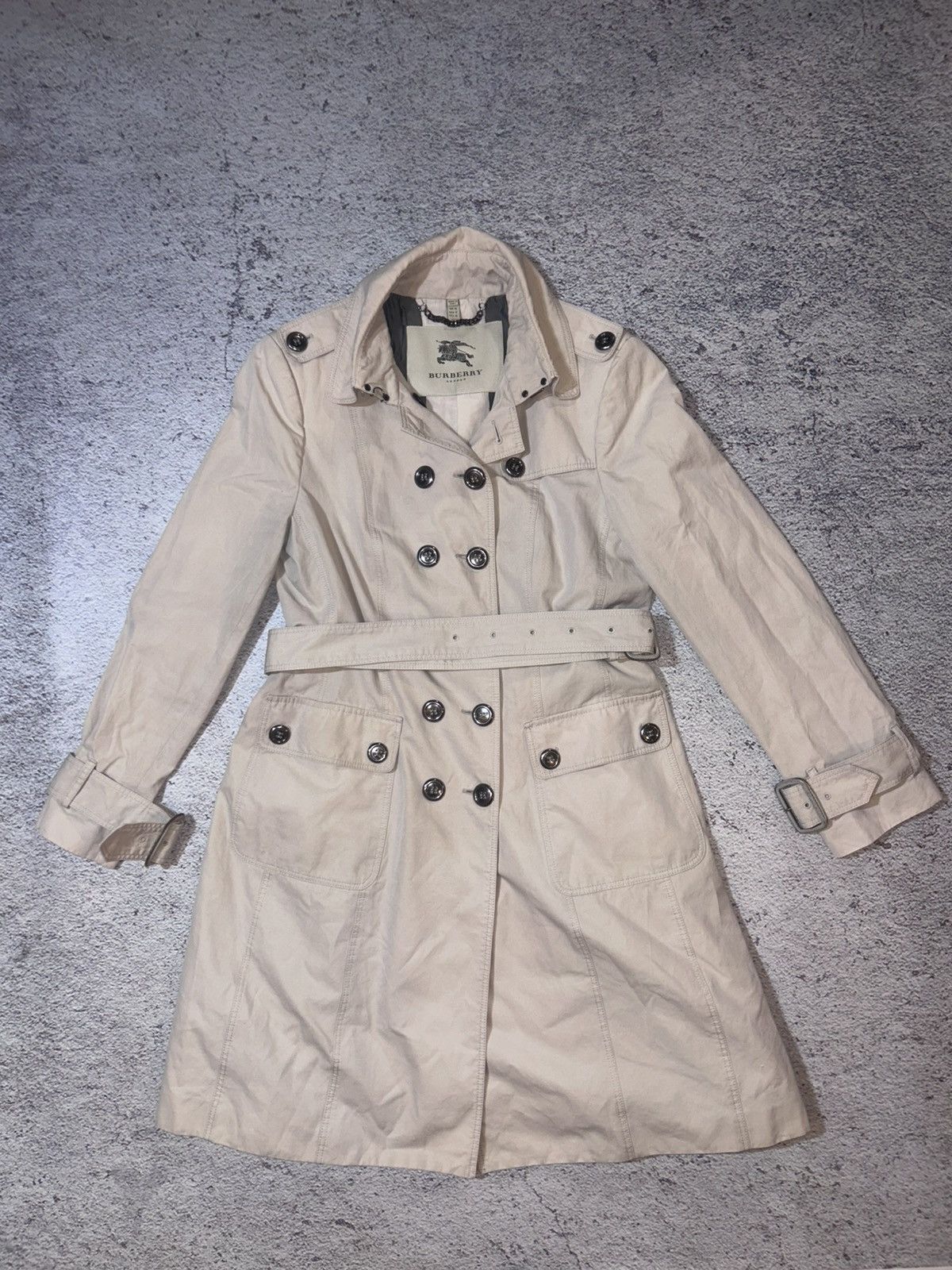 Burberry Burberry London Beige Belted Trench Coat – Made in Italy Size L / US 10 / IT 46 - 2 Thumbnail