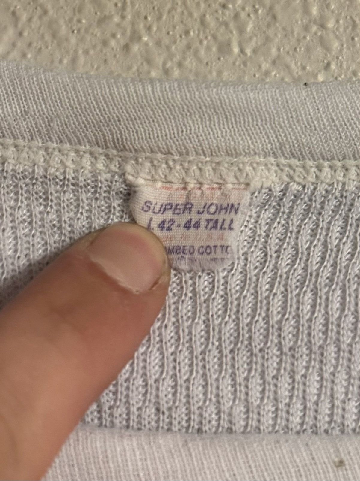 Vintage Vintage 70s Super John White Long Sleeve Thermal large tall Size US L / EU 52-54 / 3 - 4 Thumbnail