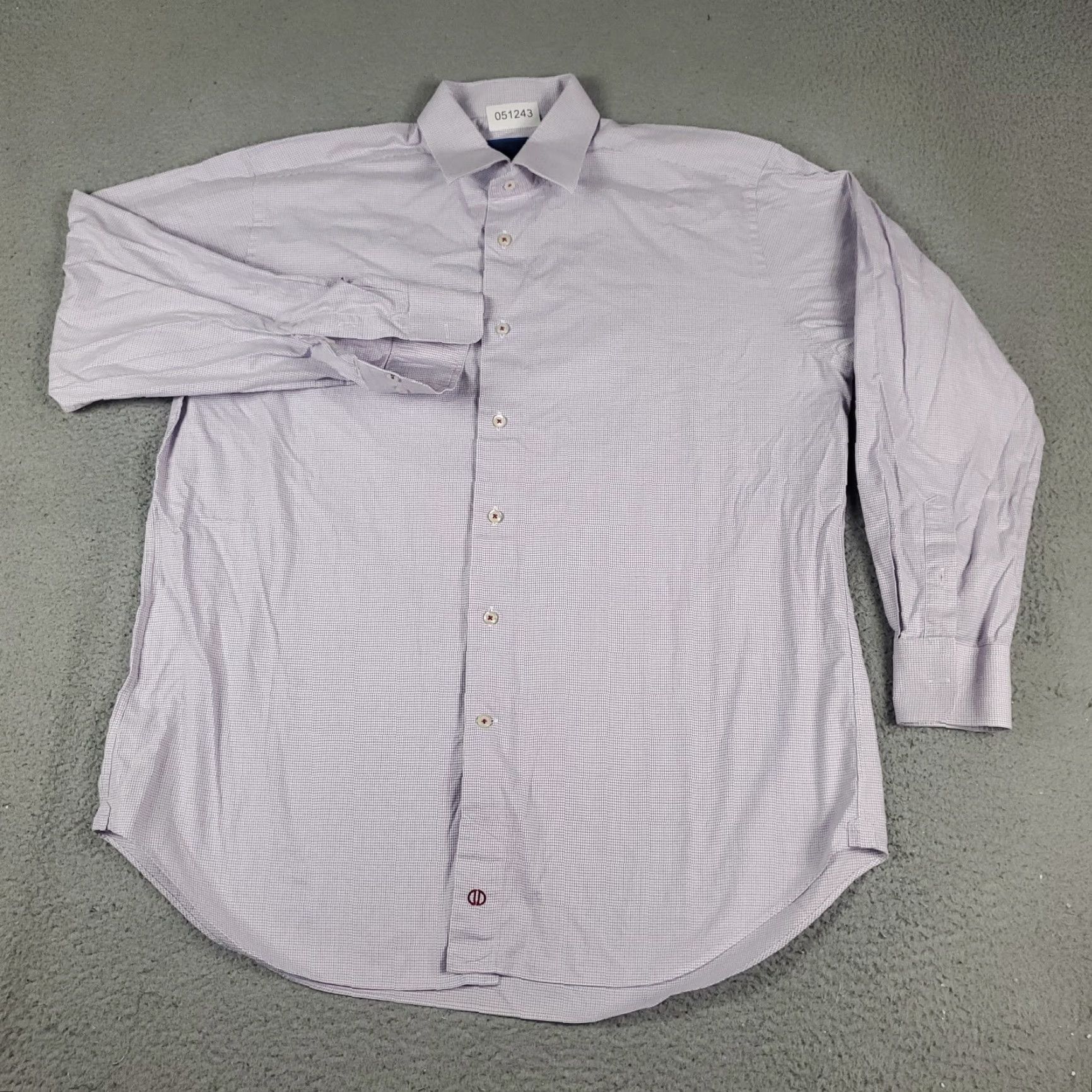 David Donahue David Donahue Shirt Mens XL Purple Check Button-Up Long Sleeve Casual Size US XL / EU 56 / 4 - 2 Thumbnail