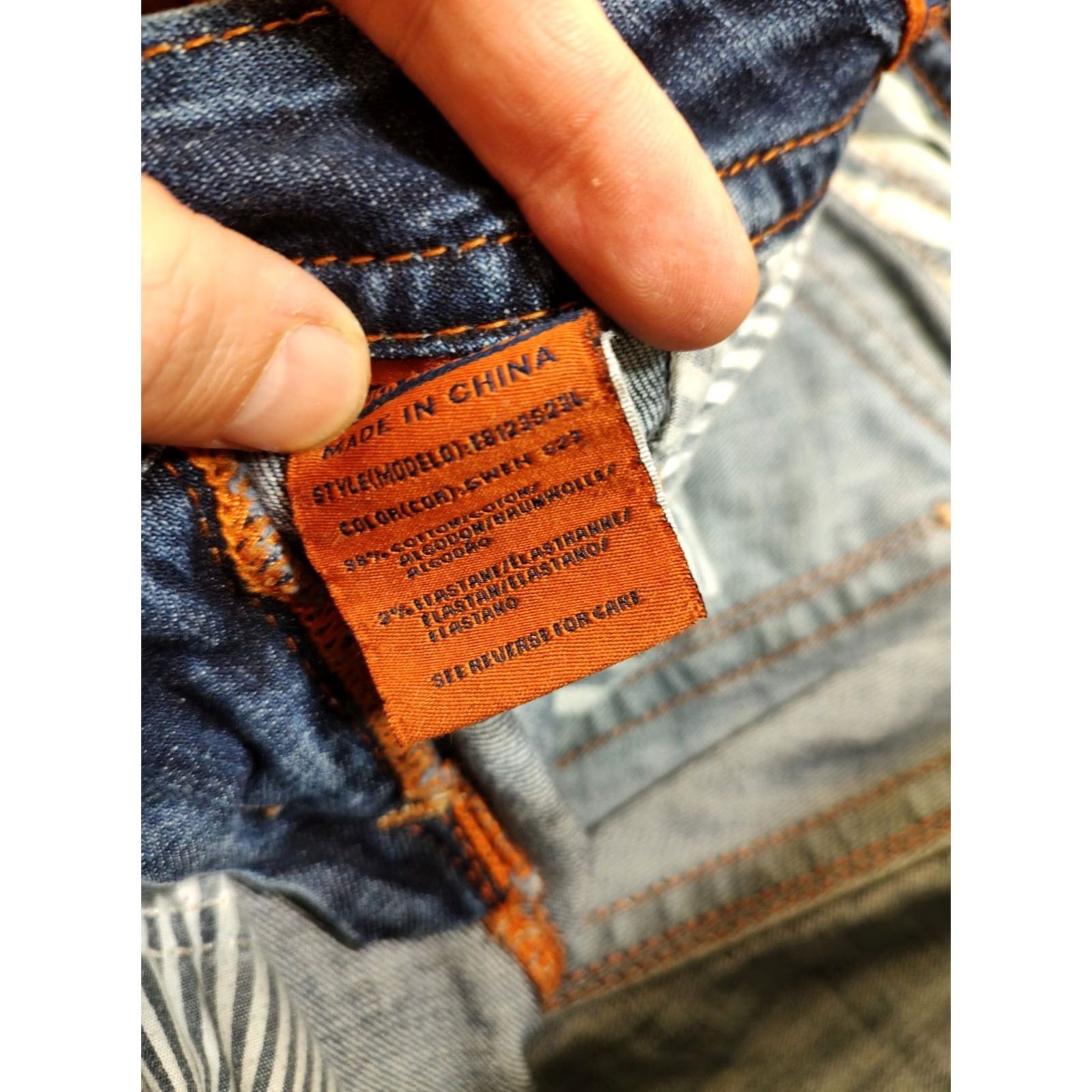 Vintage VINTAGE Rock Revival Gwen Skinny Jeans Denim Blue Thick Stitch Button Flap Womens 29x34 Size 29" - 6 Thumbnail