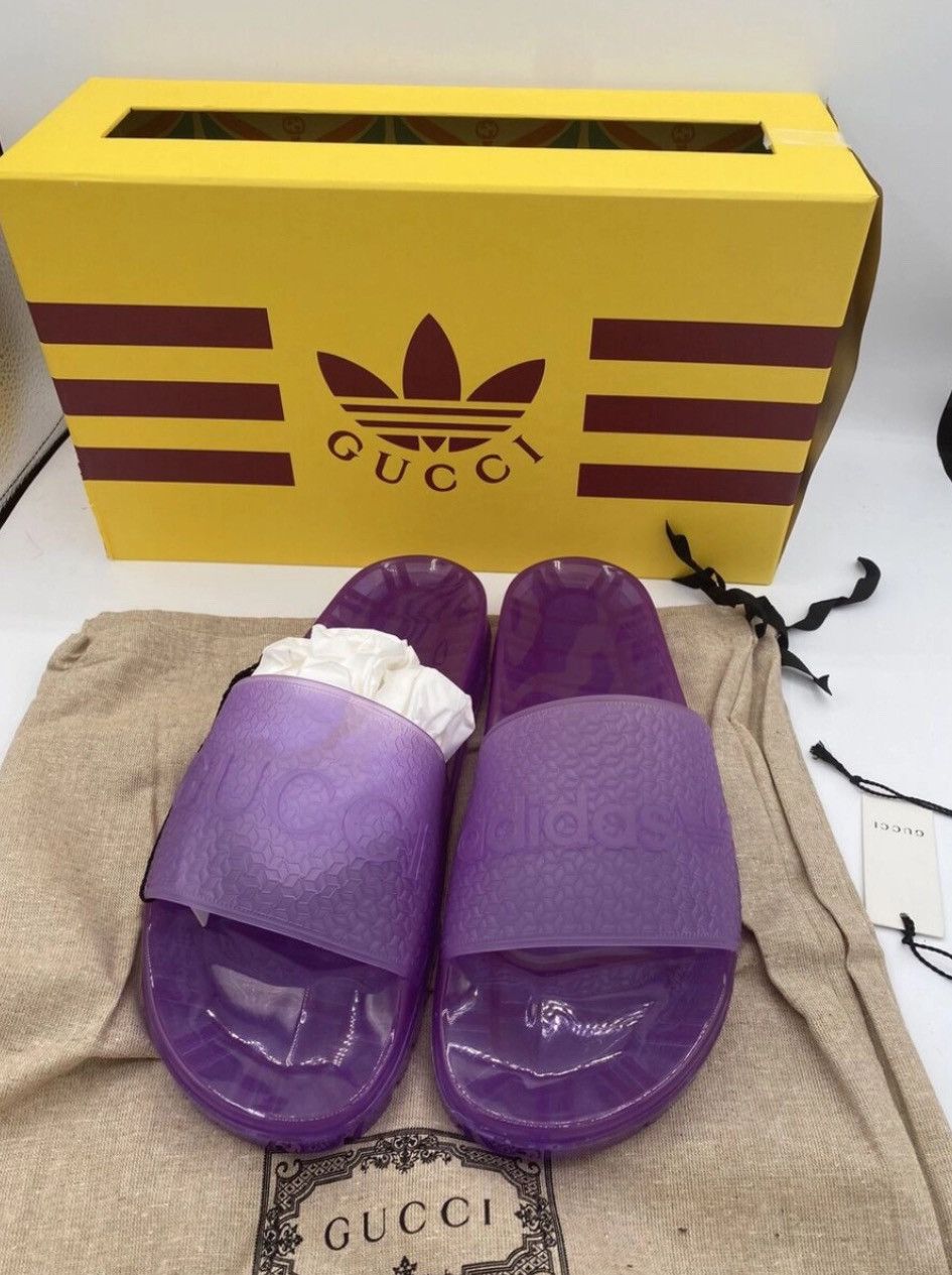 Gucci GUCCI X ADIDAS Rubber Printed Slides w/ Tags Size US 7 / IT 37 - 1 Thumbnail
