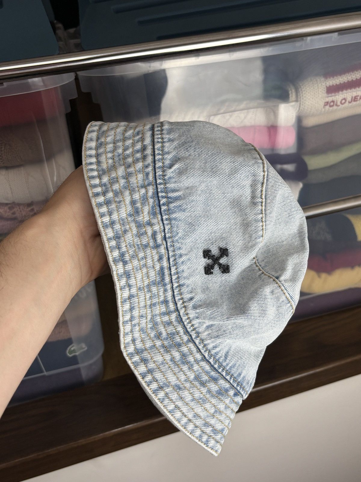 Off-White Off-White Blue Denim Bucket Hat Size ONE SIZE - 5 Thumbnail