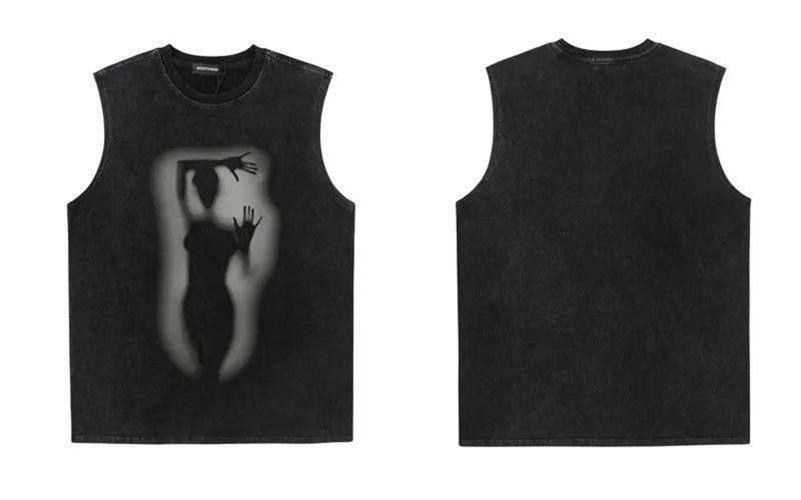 Vintage 90s Design Printed Vintage Tank Top T-Shirt Size US L / EU 52-54 / 3 - 5 Thumbnail