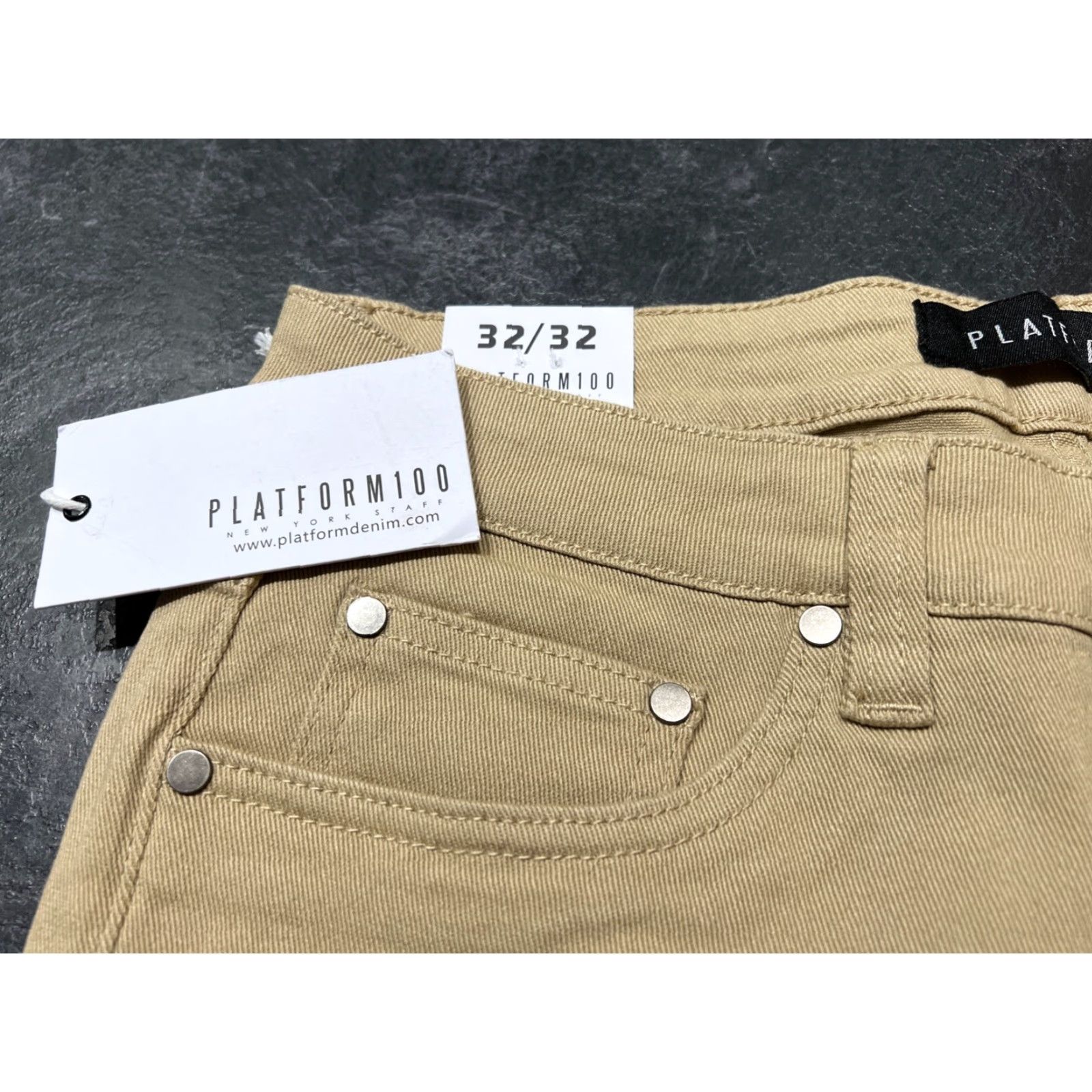 Denime Platform 100 Women Jeans Slim Stretch Denim Khaki 32x32 Pants Size 24" / US 00 / IT 34 - 5 Thumbnail
