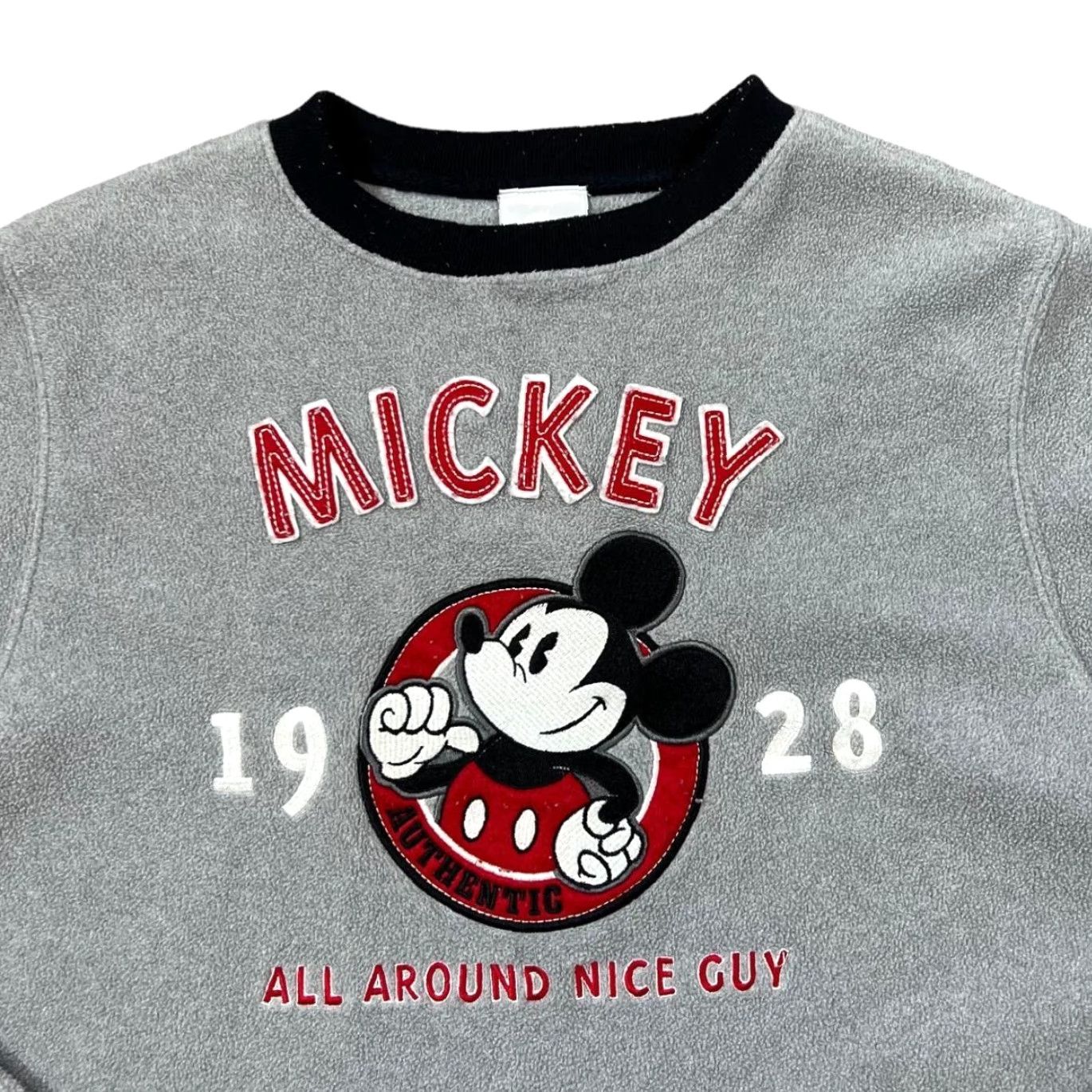 Disney DISNEY Mickey Mouse All Around Nice Guy Embroidered Fleece Sweatshirt Small Grey Mens Sweatshirt Pullover Crewneck 00s Size US S / EU 44-46 / 1 - 3 Thumbnail