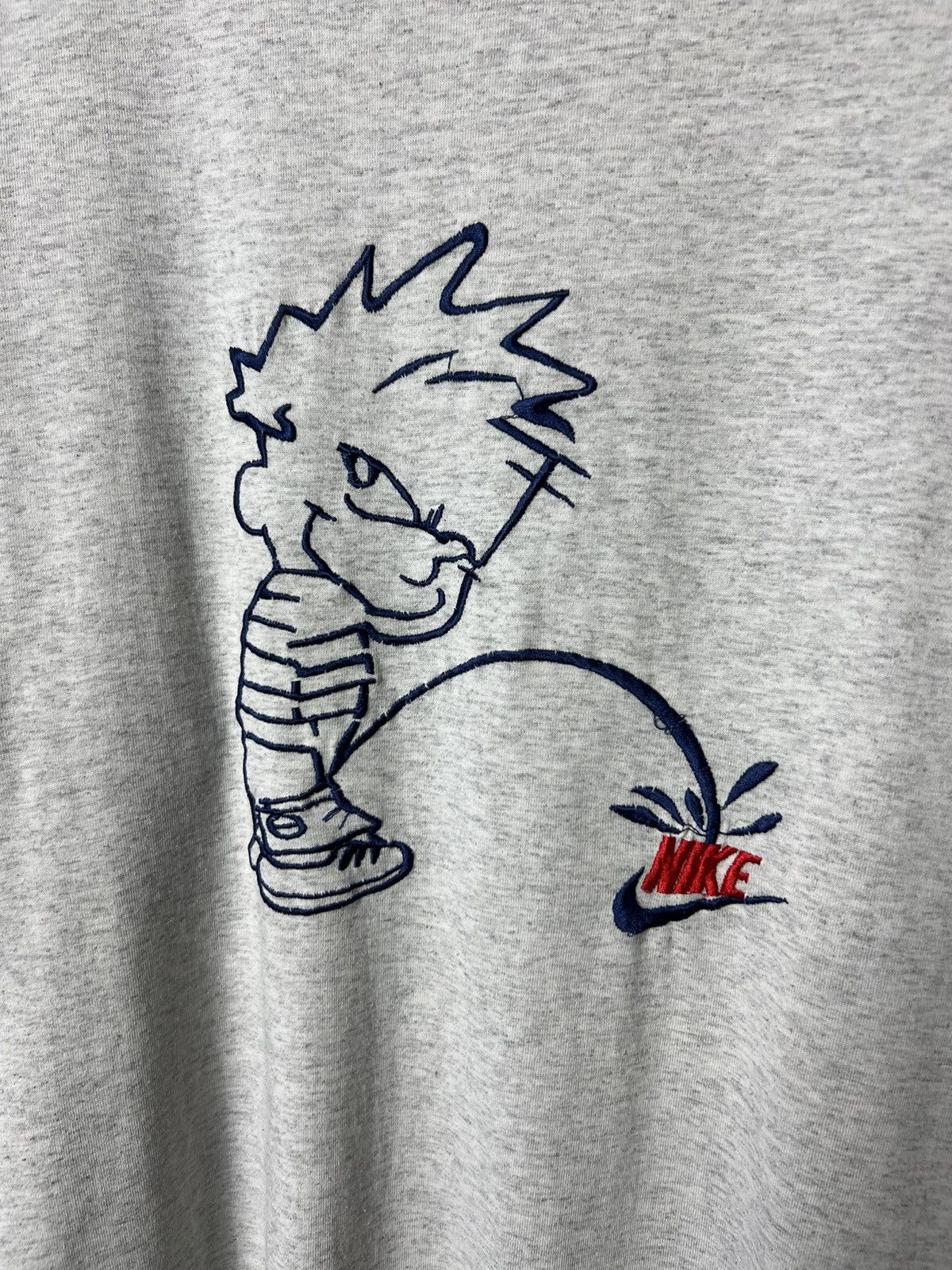 Nike Vintage 80s /90s Nike Calvin & Hobbes Piss Single Stitch Tee Size US XL / EU 56 / 4 - 4 Thumbnail