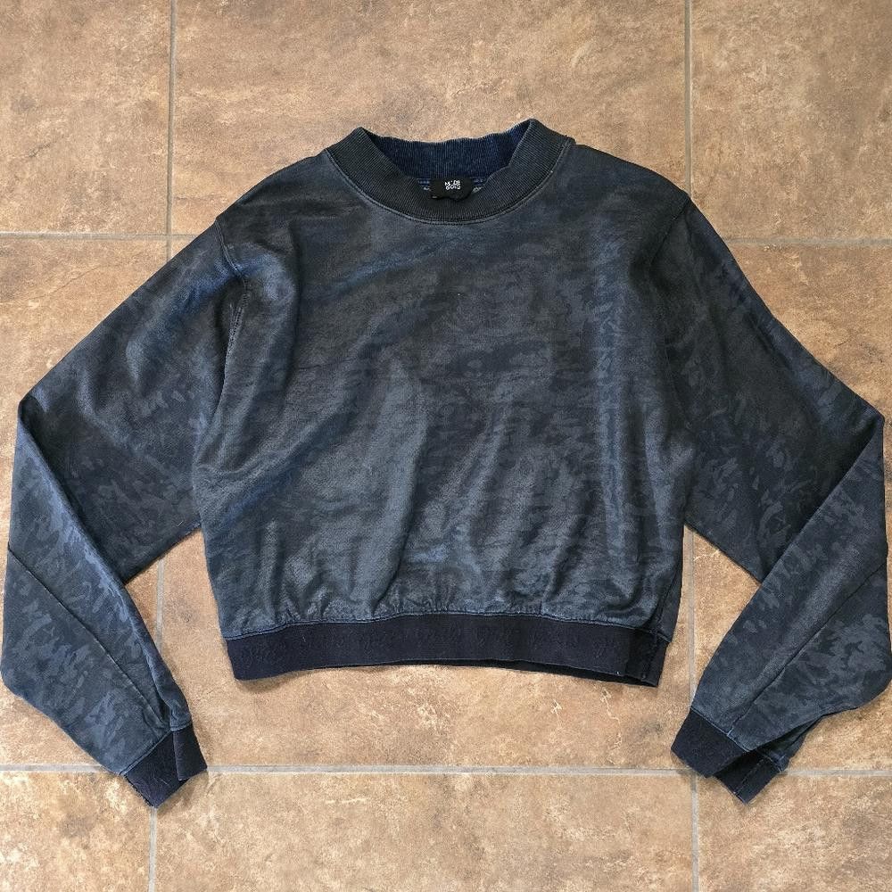 Designer Black Navy Camouflage MG Crop Sweater Size M / US 6-8 / IT 42-44 - 1 Thumbnail