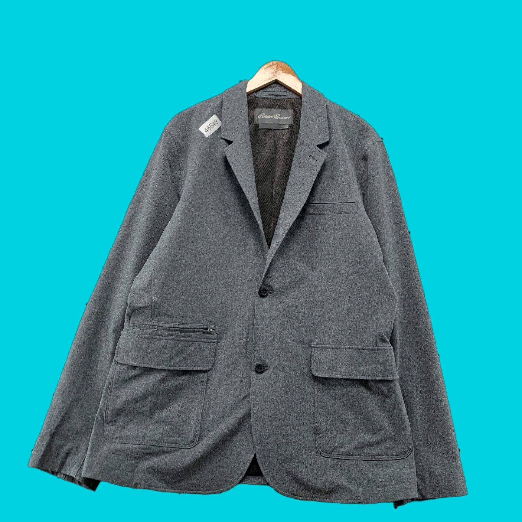 Eddie Bauer VINTAGE Eddie Bauer Blazer Men T44 Voyager Travel Ultimate Flex Light Charcoal Jacket Size 44R - 1 Thumbnail