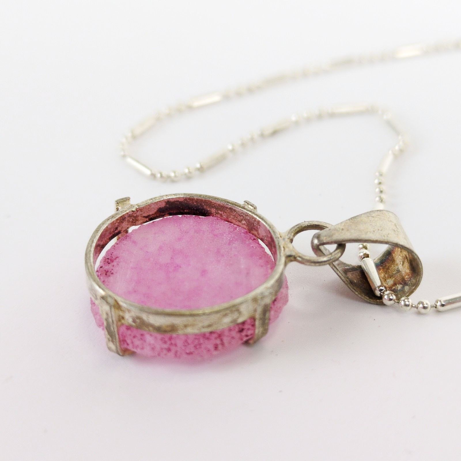 Other 925 Sterling Silver 18" Chain Necklace Pink Agate Pendant Size ONE SIZE - 6 Thumbnail