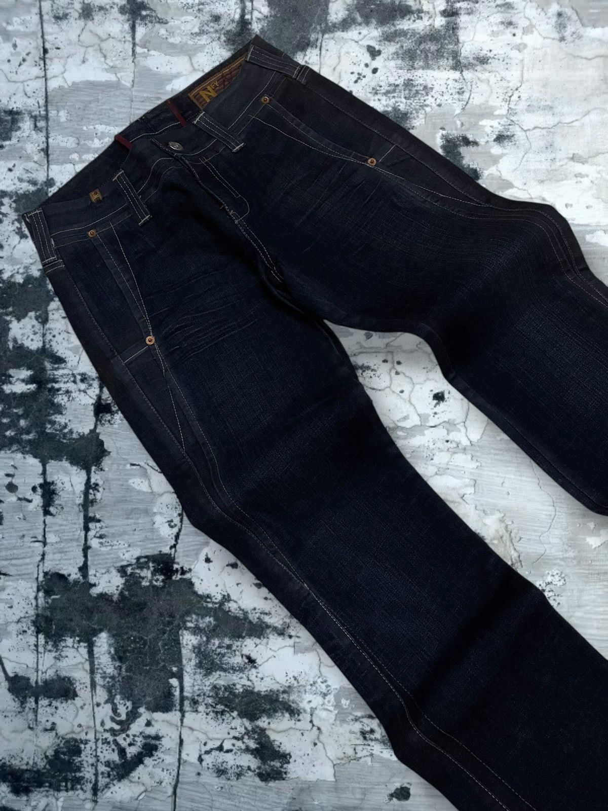 Japanese Brand Vintage 1990 Japan Designer NFY Notify Flared Cut Denim Size US 28 / EU 44 - 7 Thumbnail