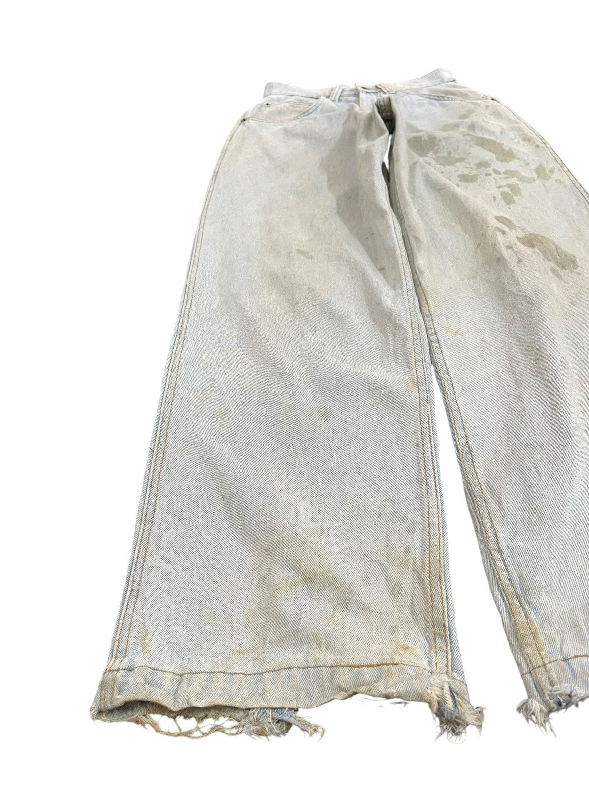 Japanese Brand × Vintage Vintage Busy Bons Uncompleted Waxed Baggy Denim Size US 29 - 4 Thumbnail