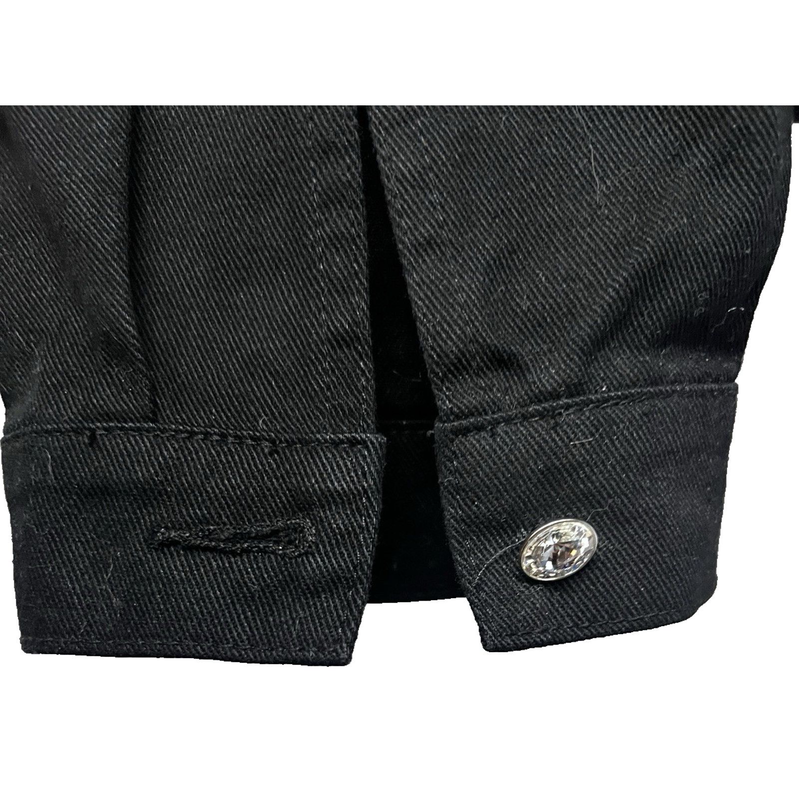 Vintage Embellished Black Denim Bling Button Up Jacket XL Cocktails Size XL / US 12-14 / IT 48-50 - 6 Thumbnail