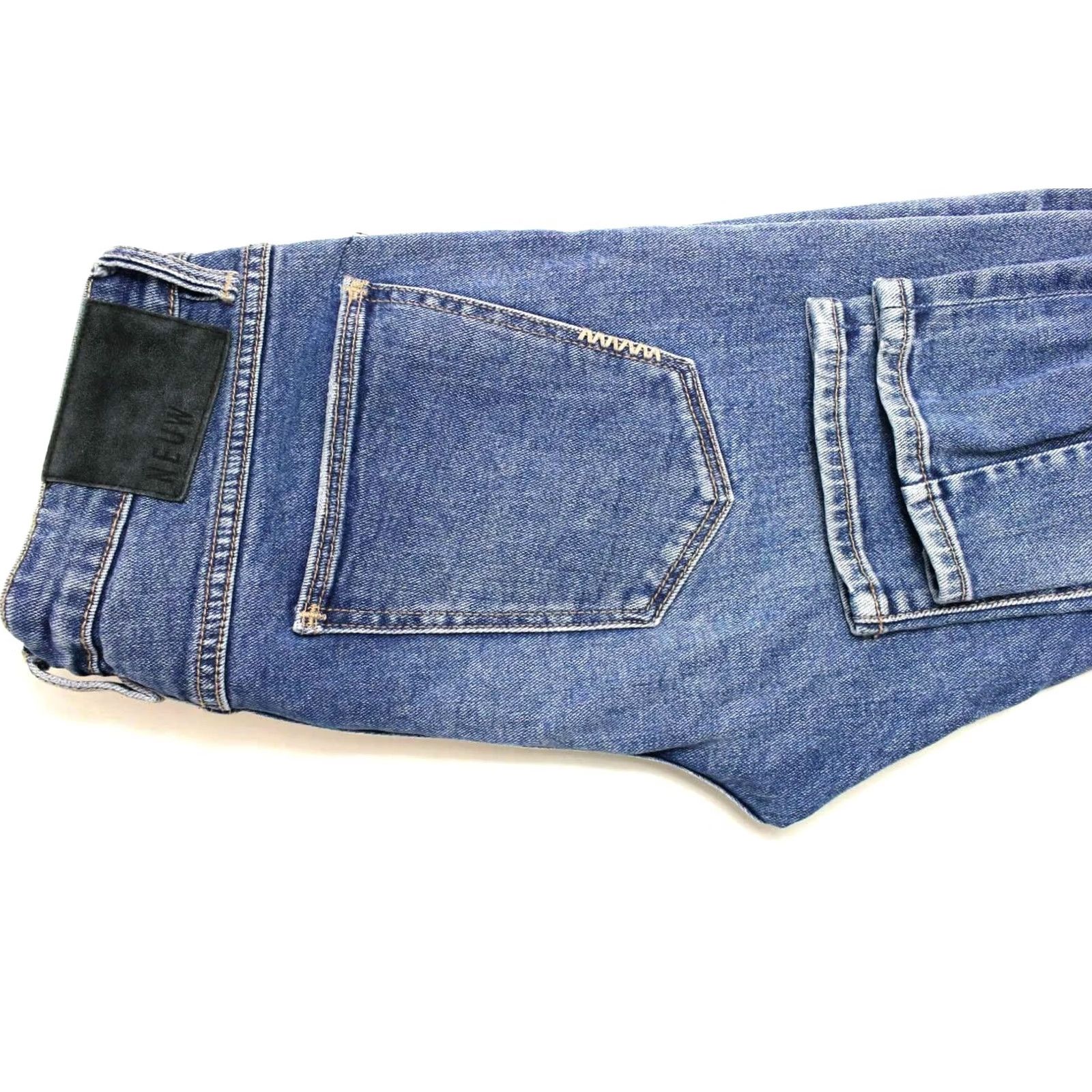 Vintage NEUW Hell Skinny Jeans Men's W31 L32 Button Fly Whiskers Denim Blue Size US 31 - 5 Thumbnail
