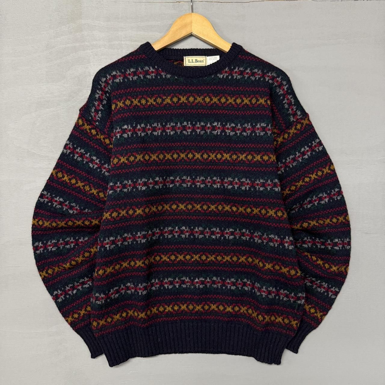 L.L. Bean L.L.Bean Wool Aztec Retro Multicolor Striped Sweater Large Size US L / EU 52-54 / 3 - 1 Thumbnail