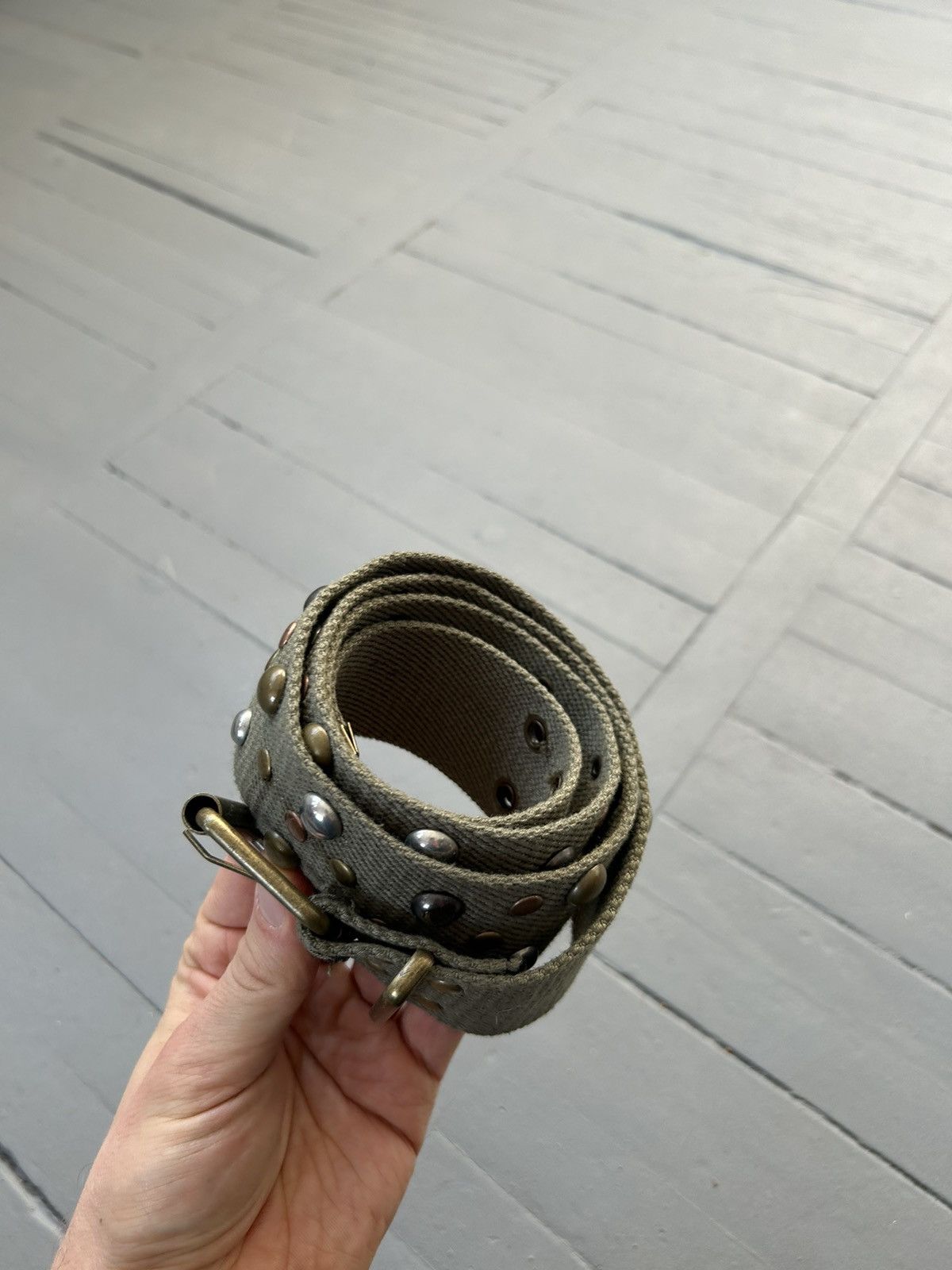 Japanese Brand × Vintage Vintage cotton belt with metal elements Japanese style Size ONE SIZE - 3 Thumbnail