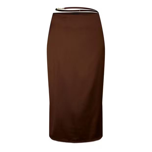 Jacquemus o1g2r1mq1024 Midi Skirt in Brown Size 26" / US 2 / IT 38 - 1 Thumbnail