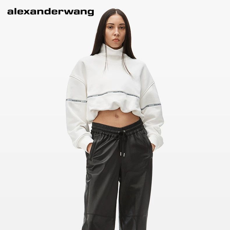 Alexander Wang Alexander Wang Women's Mock Neck Logo Sweatshirt- Size M / US 6-8 / IT 42-44 - 1 Thumbnail