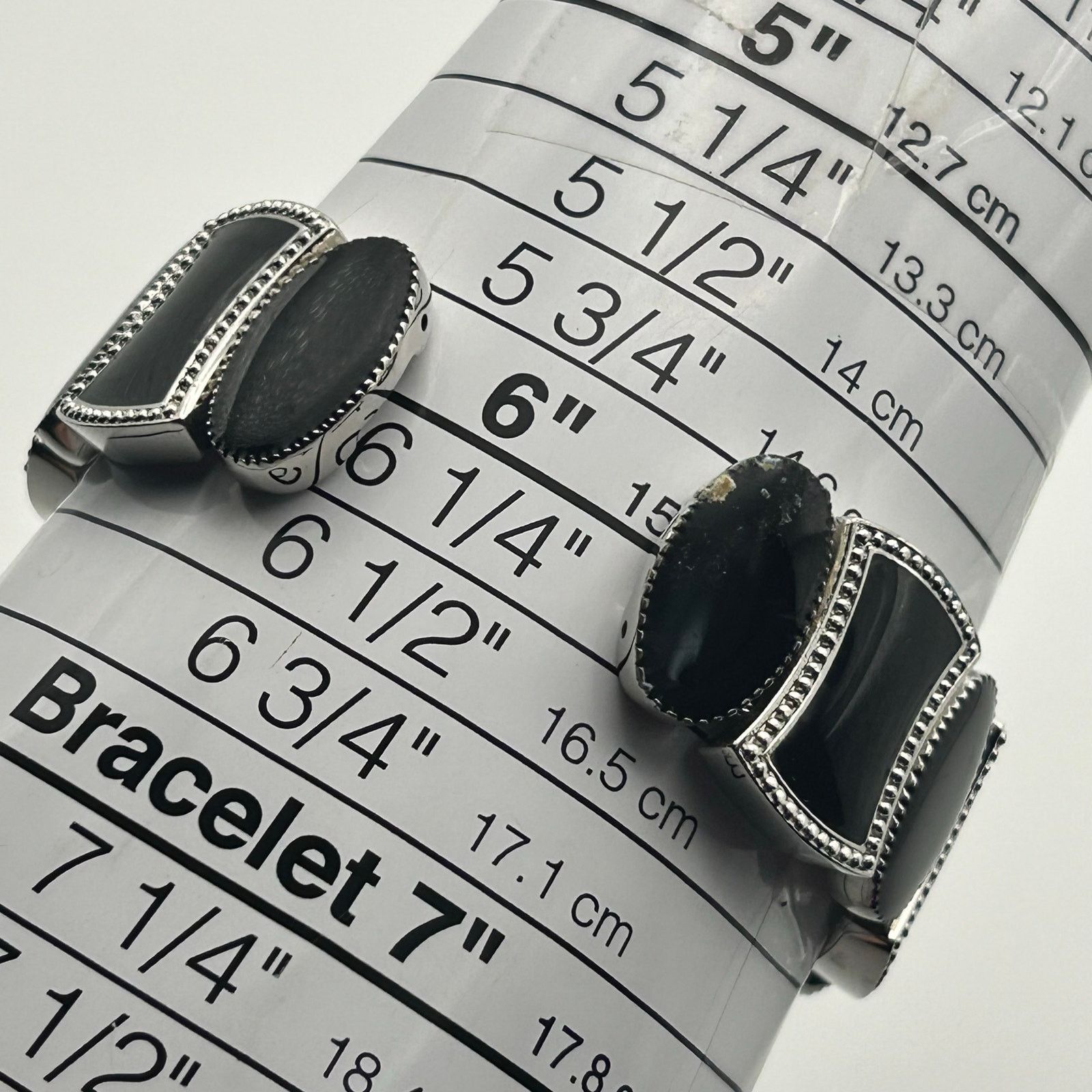 Other Black Mother Pearl Black And Silvertone Cuff Bracelet Watch Size ONE SIZE - 8 Thumbnail