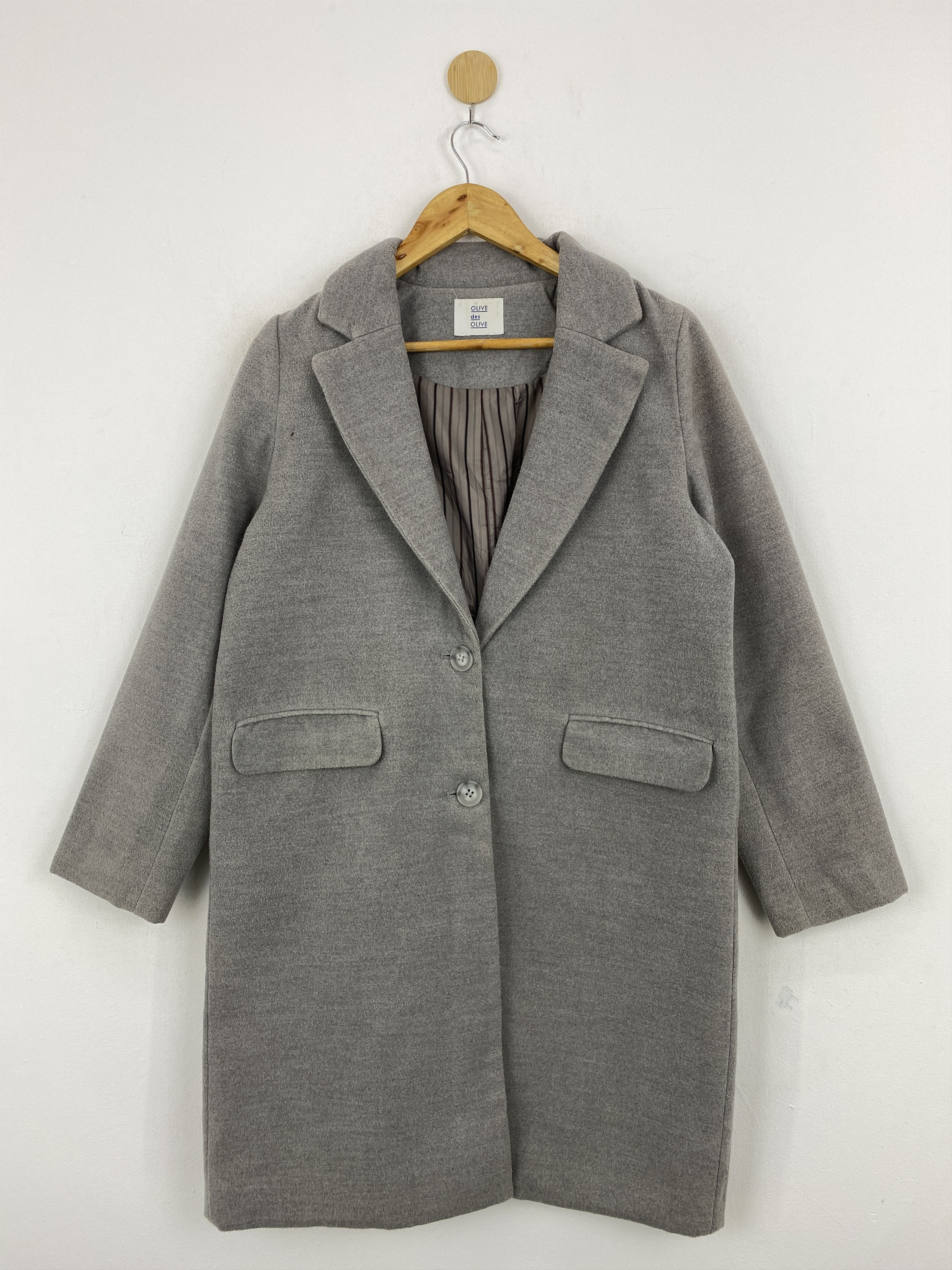 Olive Vintage Olive Single-Breasted Coat Jacket JA0054 Size US M / EU 48-50 / 2 - 1 Thumbnail