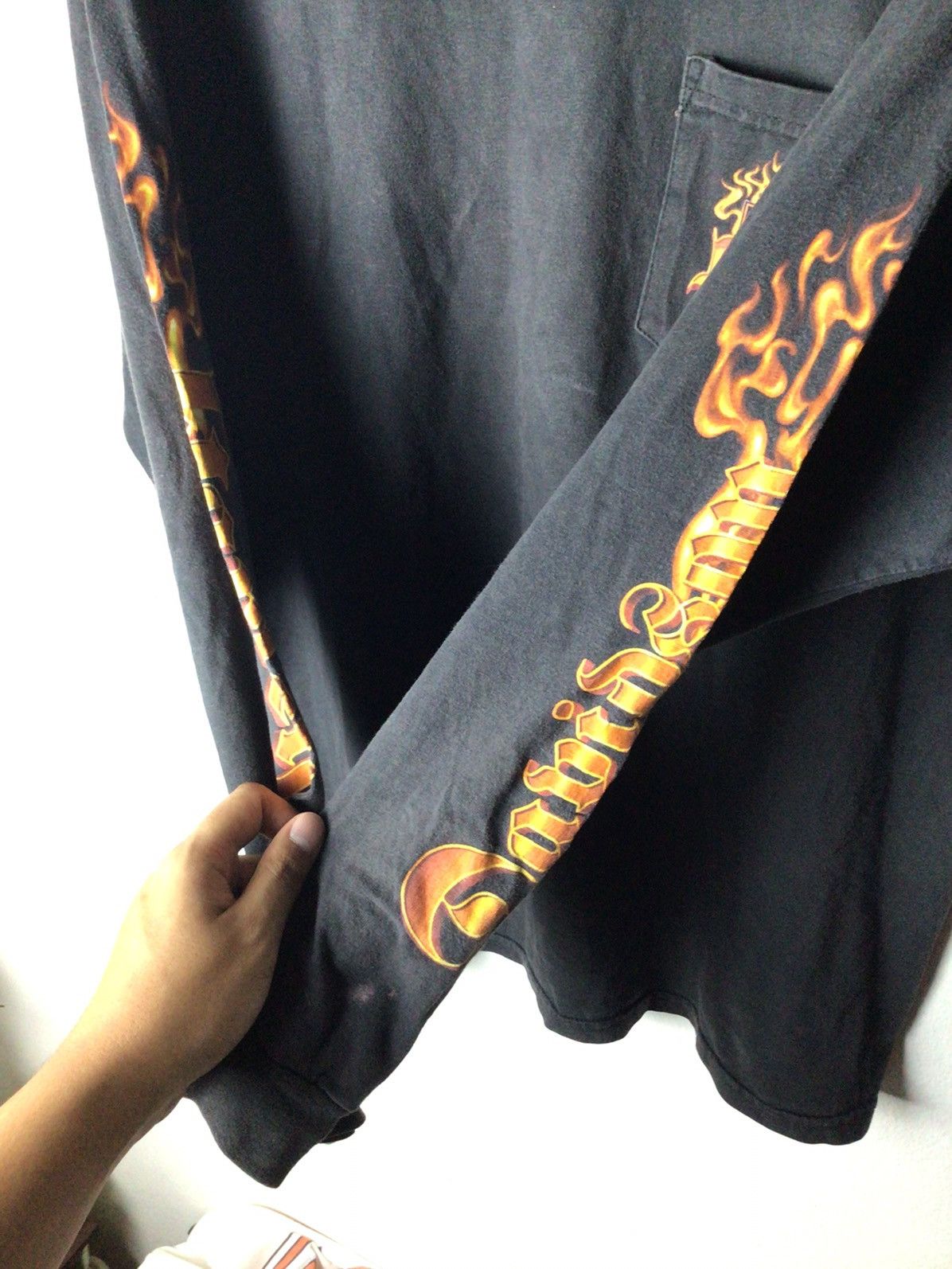 Harley Davidson × Rap Tees × Vintage Harley-Davidson long sleeve fire pattern 2006 Size US XL / EU 56 / 4 - 6 Thumbnail