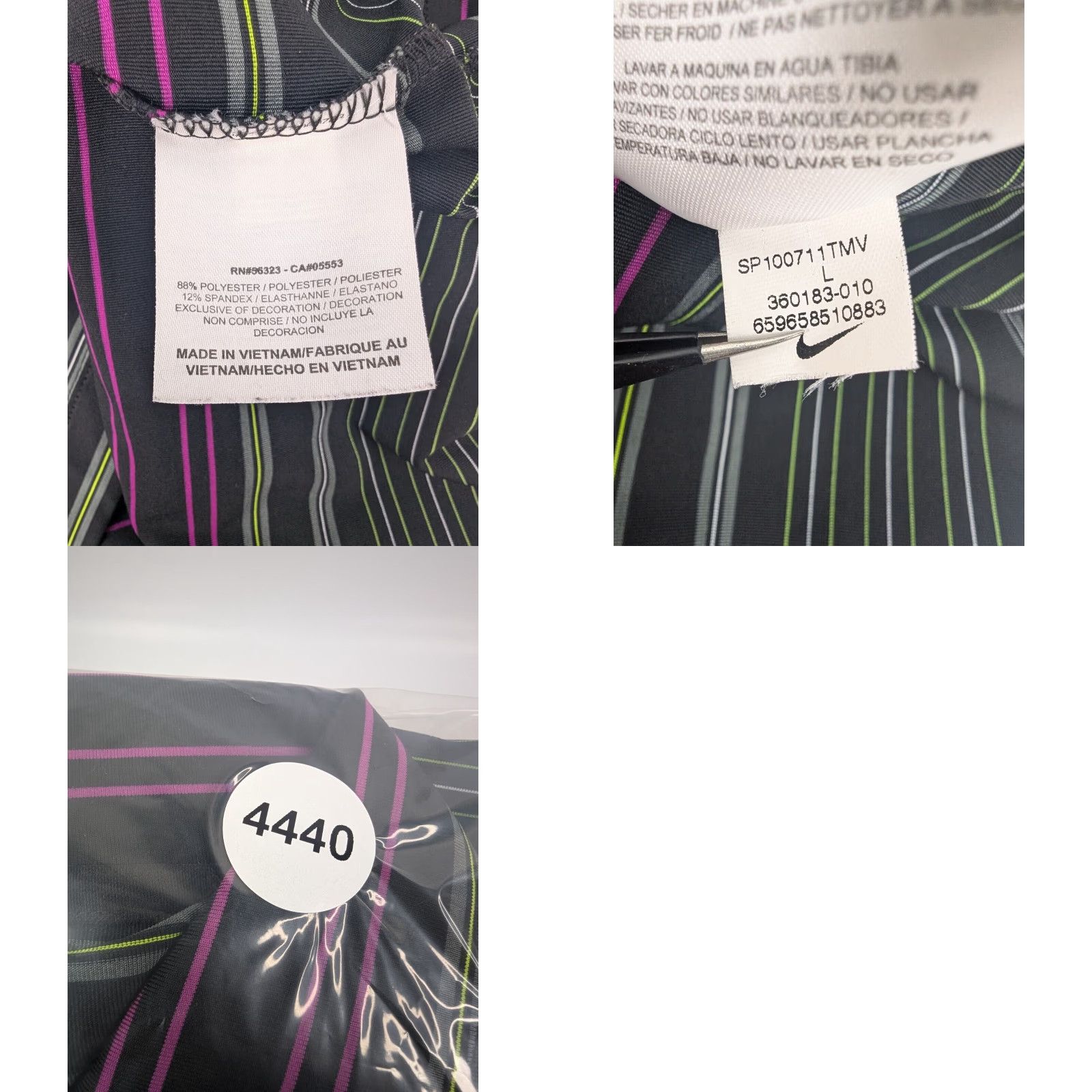 Nike Nike Golf Polo Shirt Short Sleeve Dri-Fit Stripe Black 360183-010 Men's Large Size US L / EU 52-54 / 3 - 8 Thumbnail