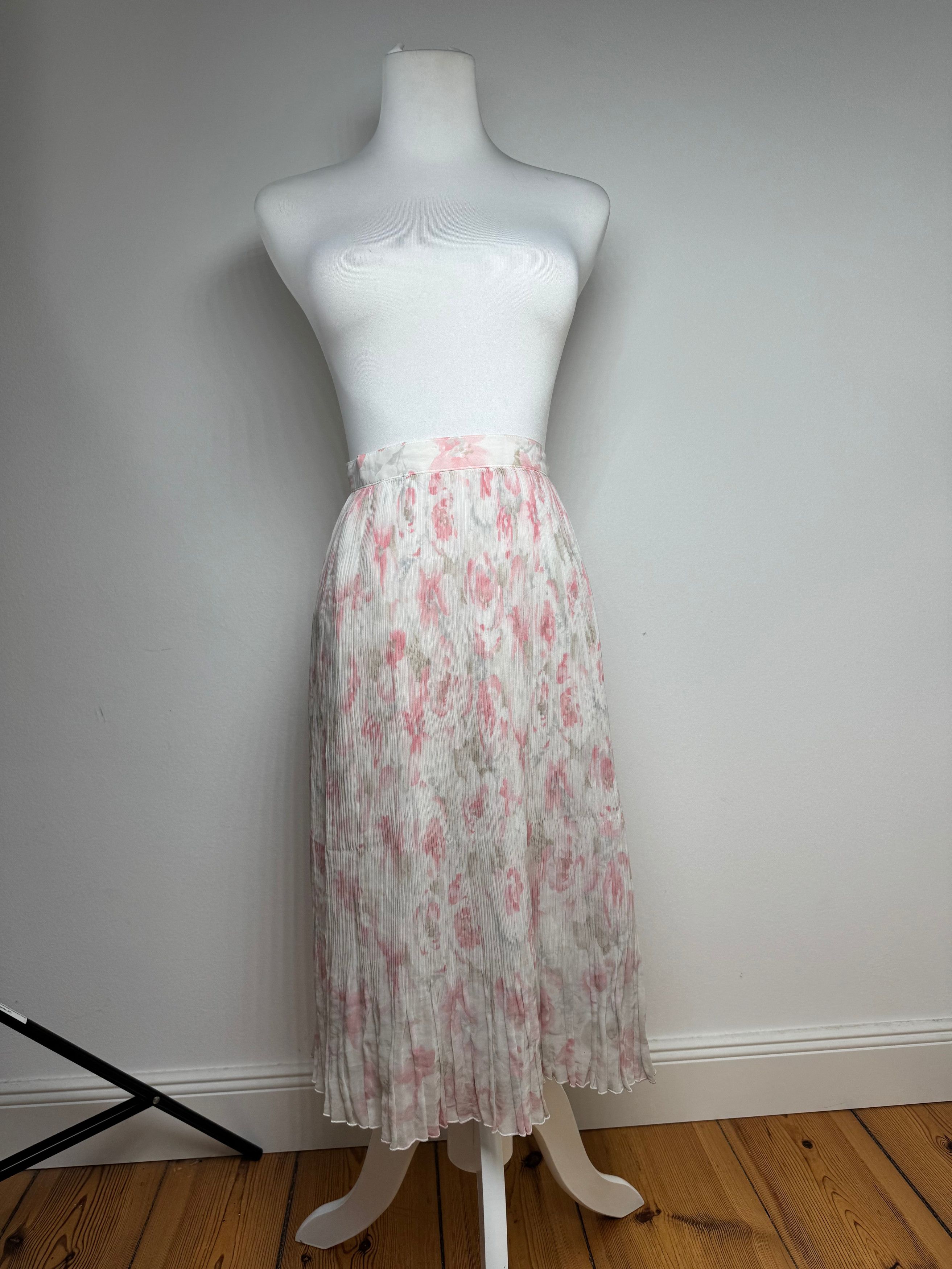 Courreges Vintage Plissee Floral Skirt white pink Size 27" / US 4 / IT 40 - 1 Thumbnail
