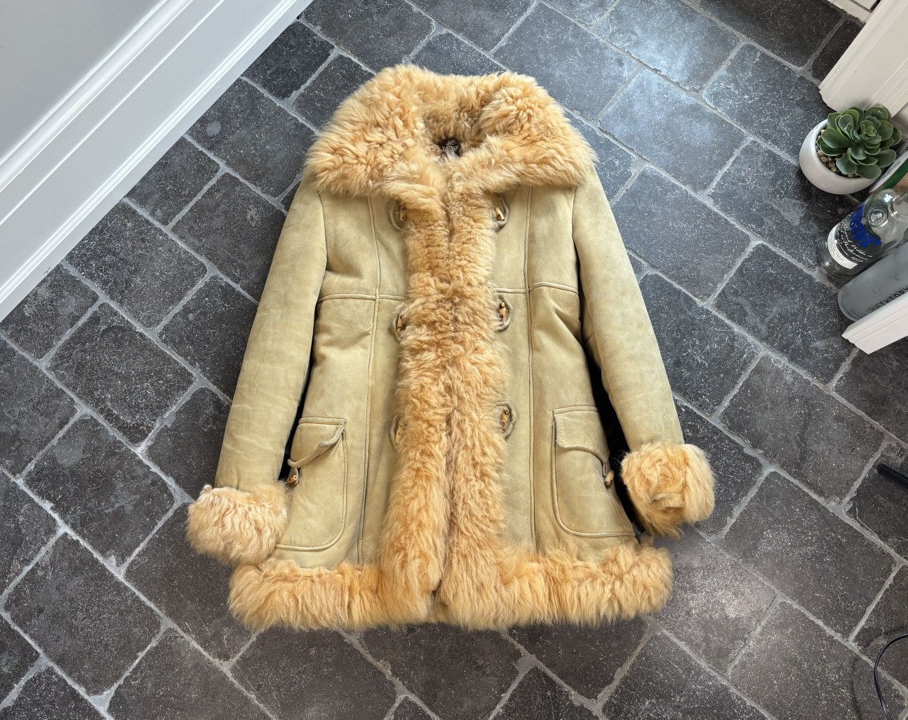 Vintage 70s Vintage Sheepskin Coat Shearling Bomber Flight Jacket Size M / US 6-8 / IT 42-44 - 18 Thumbnail